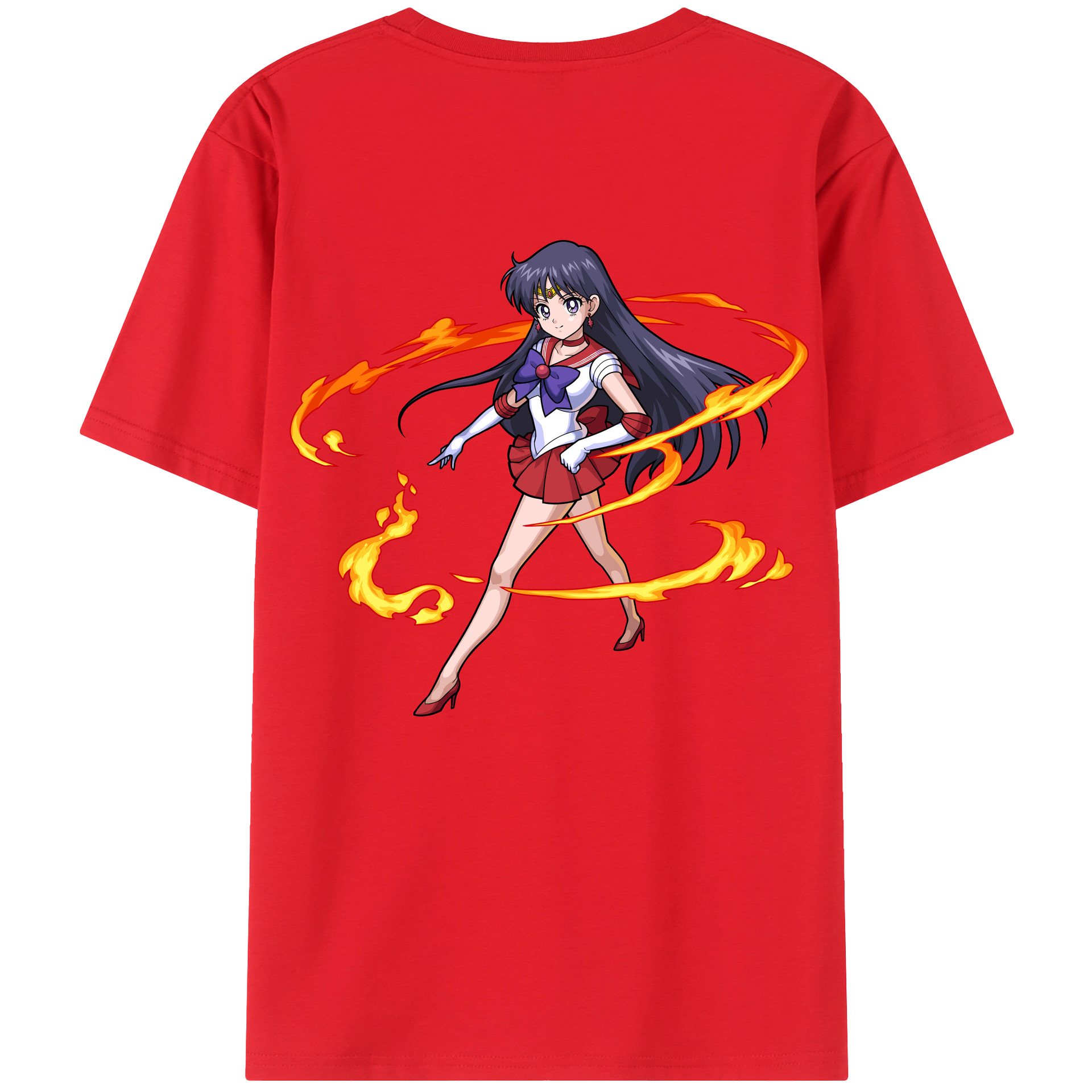 （画像用） 美少女戦士セーラームーン 火野レイ ひの レイ Sailor Moon Hino Rei （セーラーマーズ,Sailor Mars） レディース半袖Tシャツ(バックプリント)