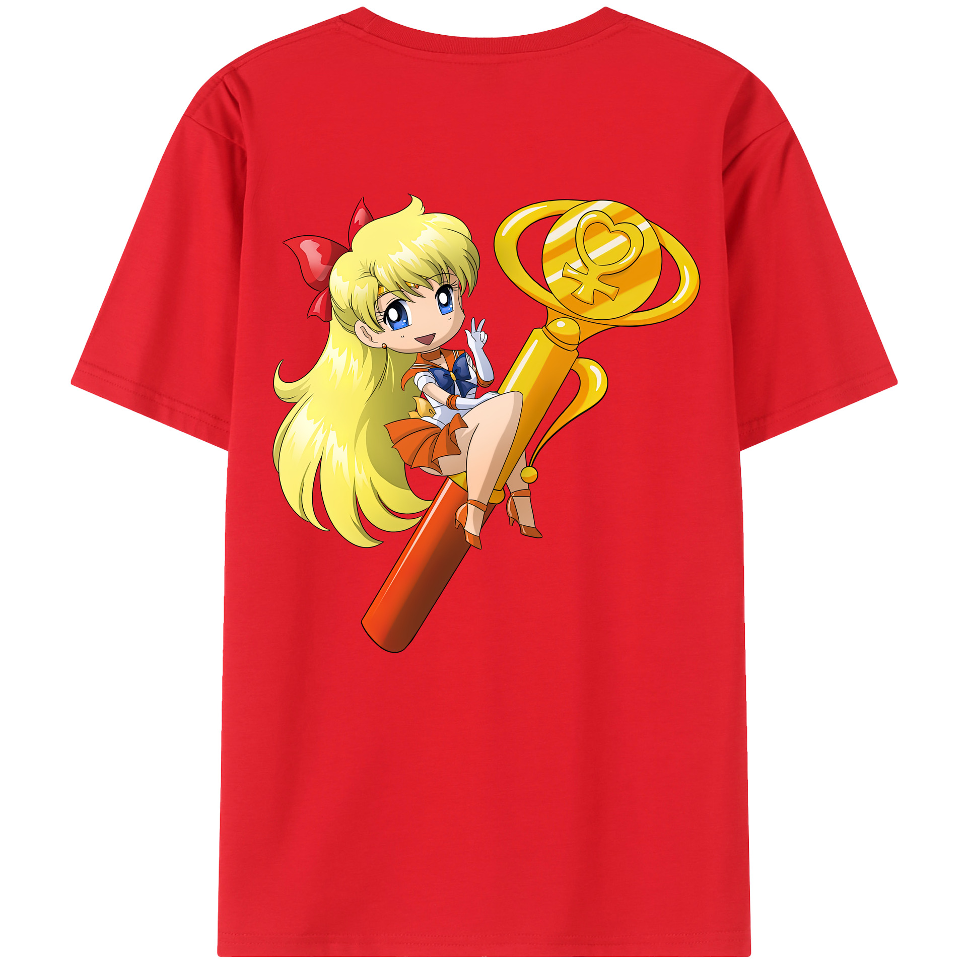 （画像用） 美少女戦士セーラームーン 愛野 美奈子 あいの みなこ Sailor Moon Aino Minako レディース半袖Tシャツ(バックプリント)