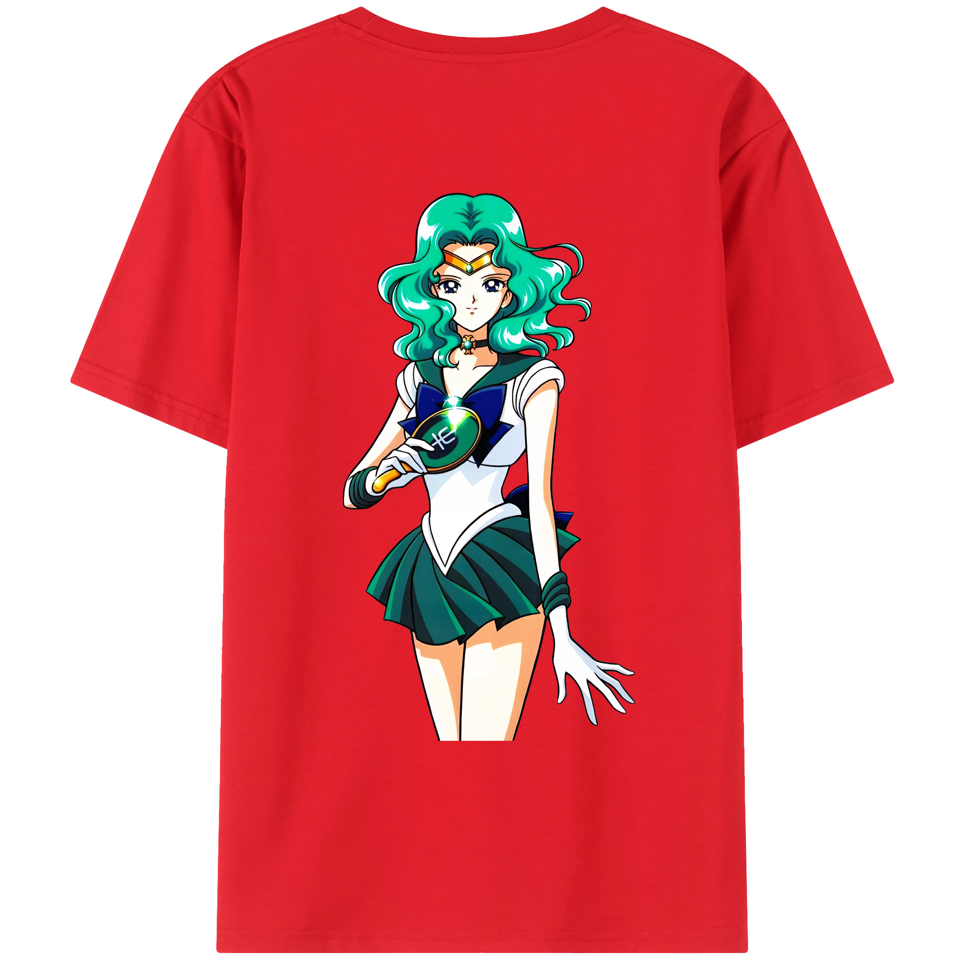 （画像用） 美少女戦士セーラームーン 海王 みちる（かいおう みちる） Sailor Moon Kaiou Michiru レディース半袖Tシャツ(バックプリント)
