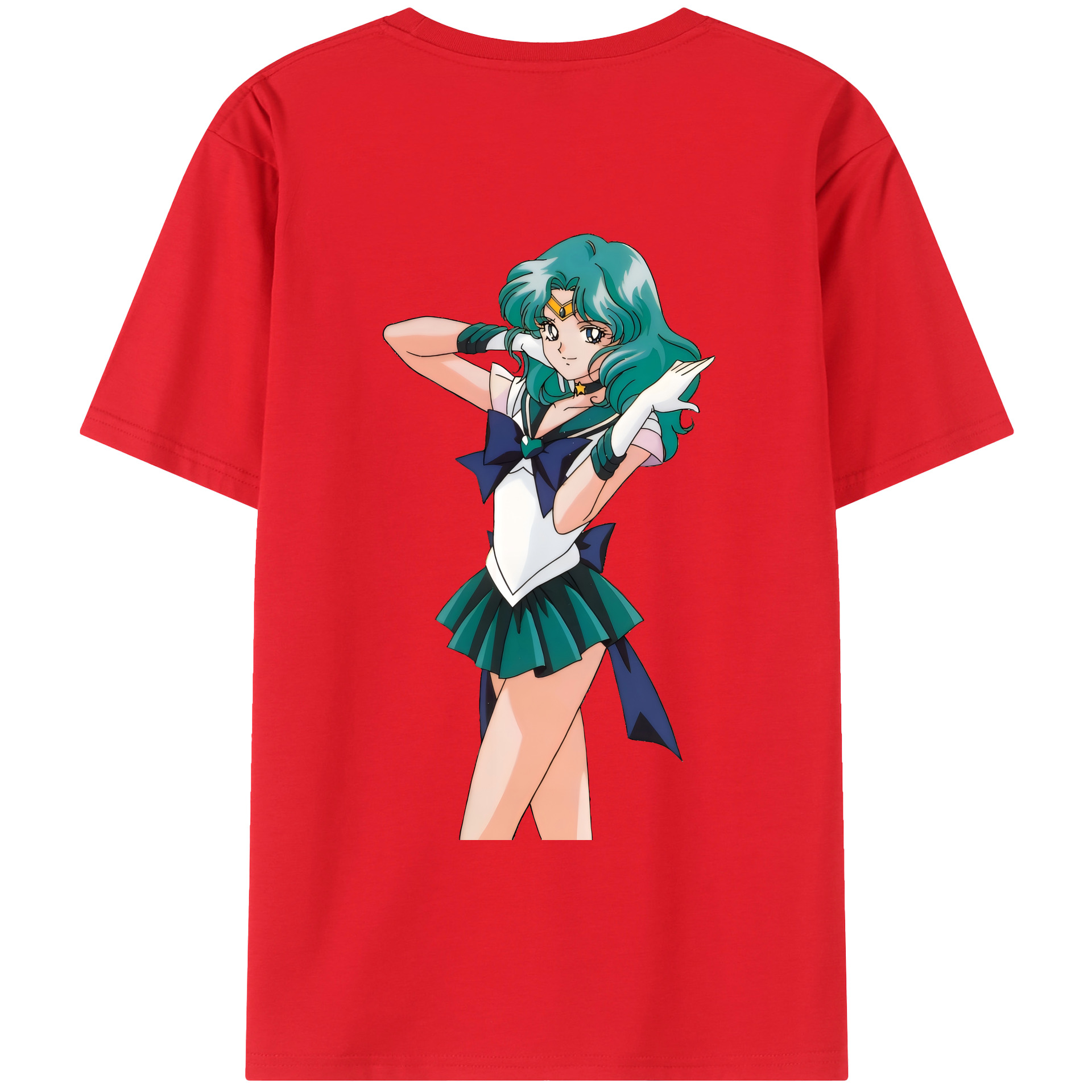 （画像用） 美少女戦士セーラームーン 海王 みちる（かいおう みちる） Sailor Moon Kaiou Michiru レディース半袖Tシャツ(バックプリント)