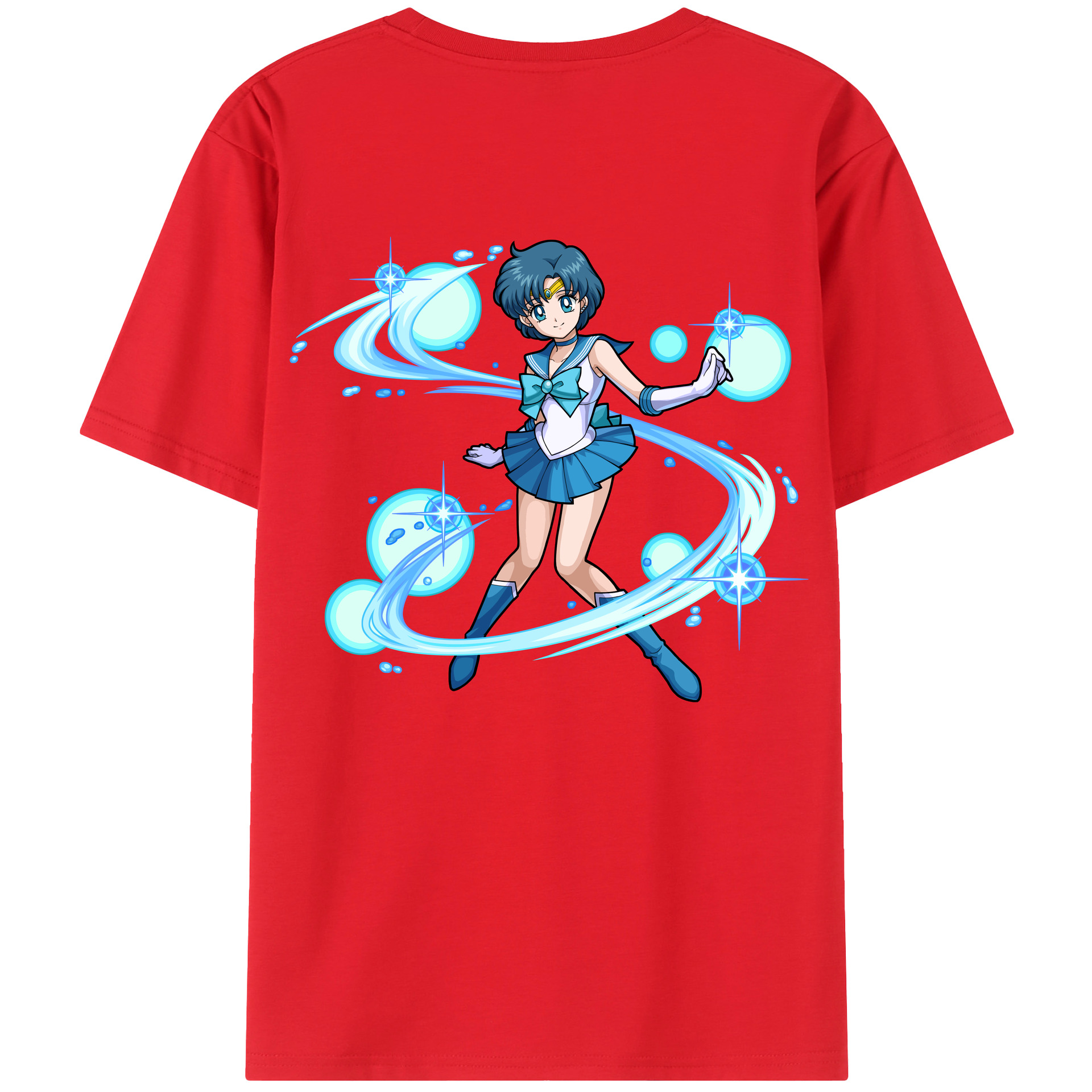 （画像用） 美少女戦士セーラームーン 水野 亜美 みずの あみ Sailor Moon Mizuno Ami レディース半袖Tシャツ(バックプリント)