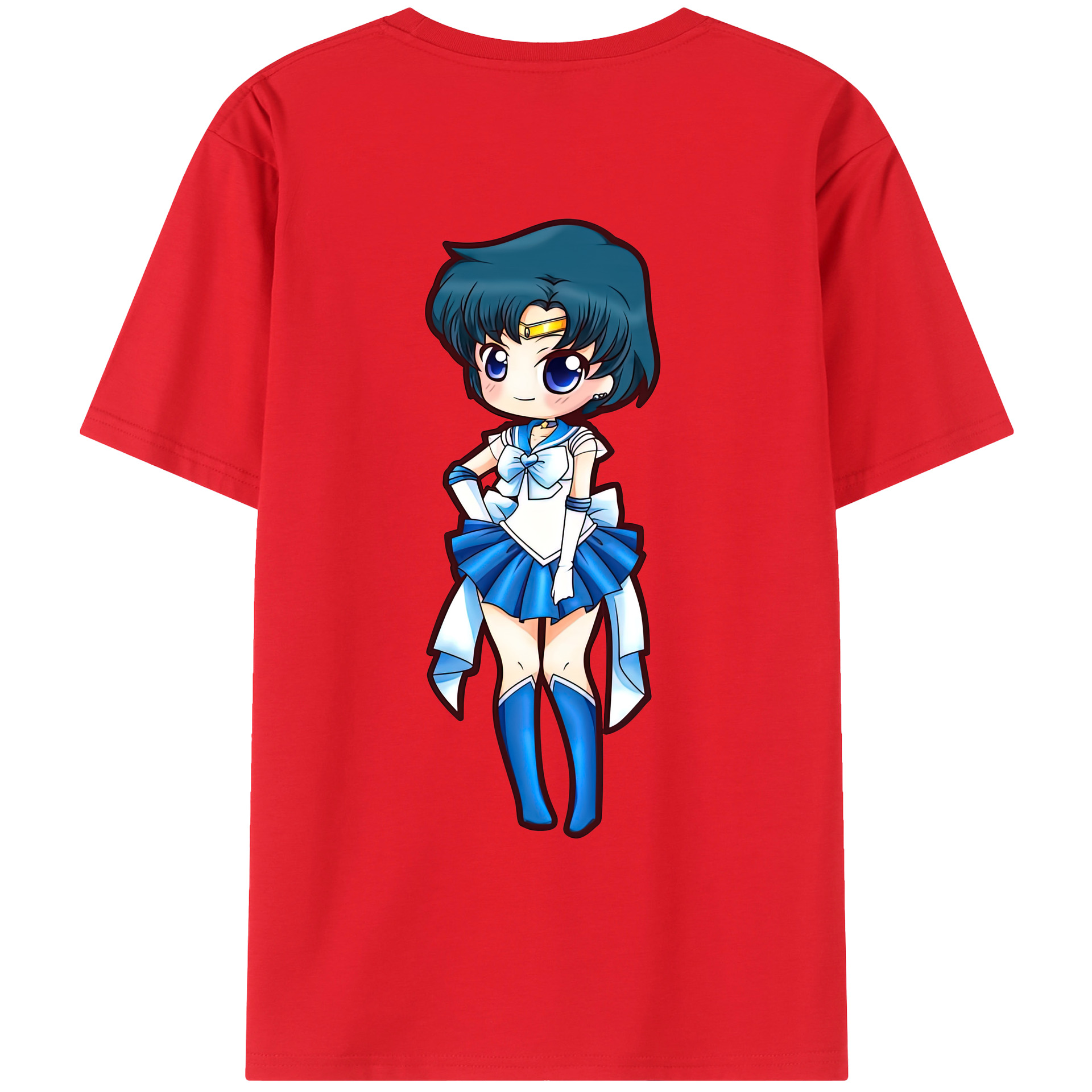 （画像用） 美少女戦士セーラームーン 水野 亜美 みずの あみ Sailor Moon Mizuno Ami レディース半袖Tシャツ(バックプリント)