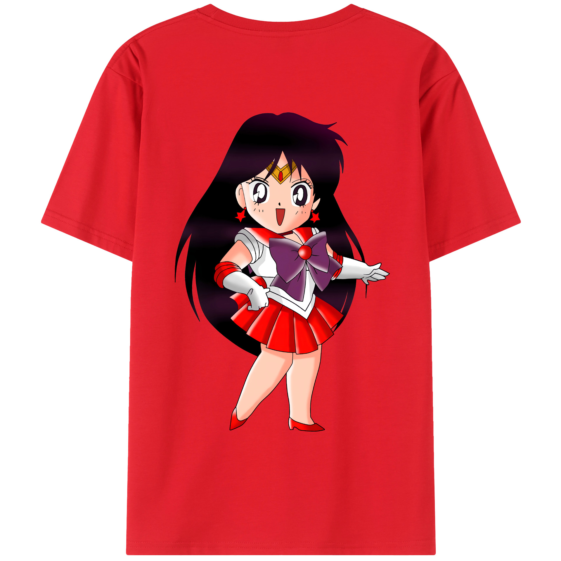 （画像用） 美少女戦士セーラームーン 火野レイ ひの レイ Sailor Moon Hino Rei （セーラーマーズ,Sailor Mars） レディース半袖Tシャツ(バックプリント)