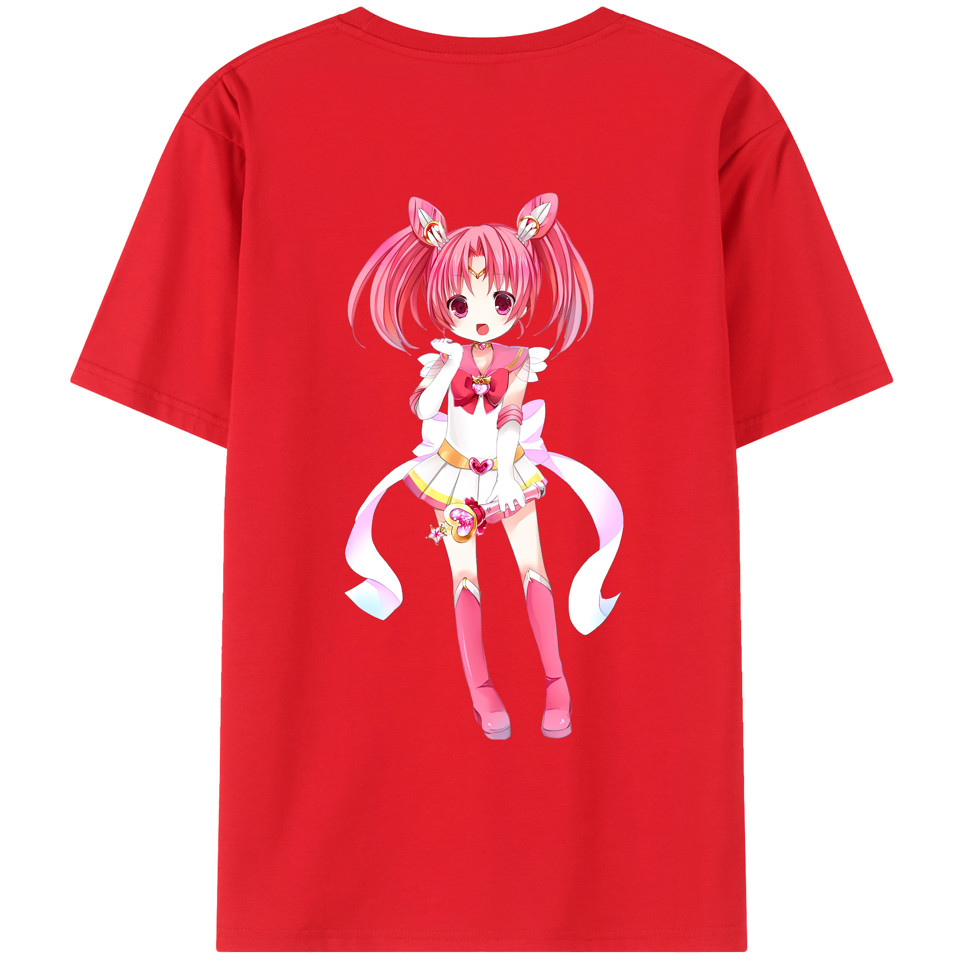 （画像用） 美少女戦士セーラームーン ちびうさ Sailor Moon Chibiusa Tsukino Usagi Small Lady Serenity レディース半袖Tシャツ(バックプリント)