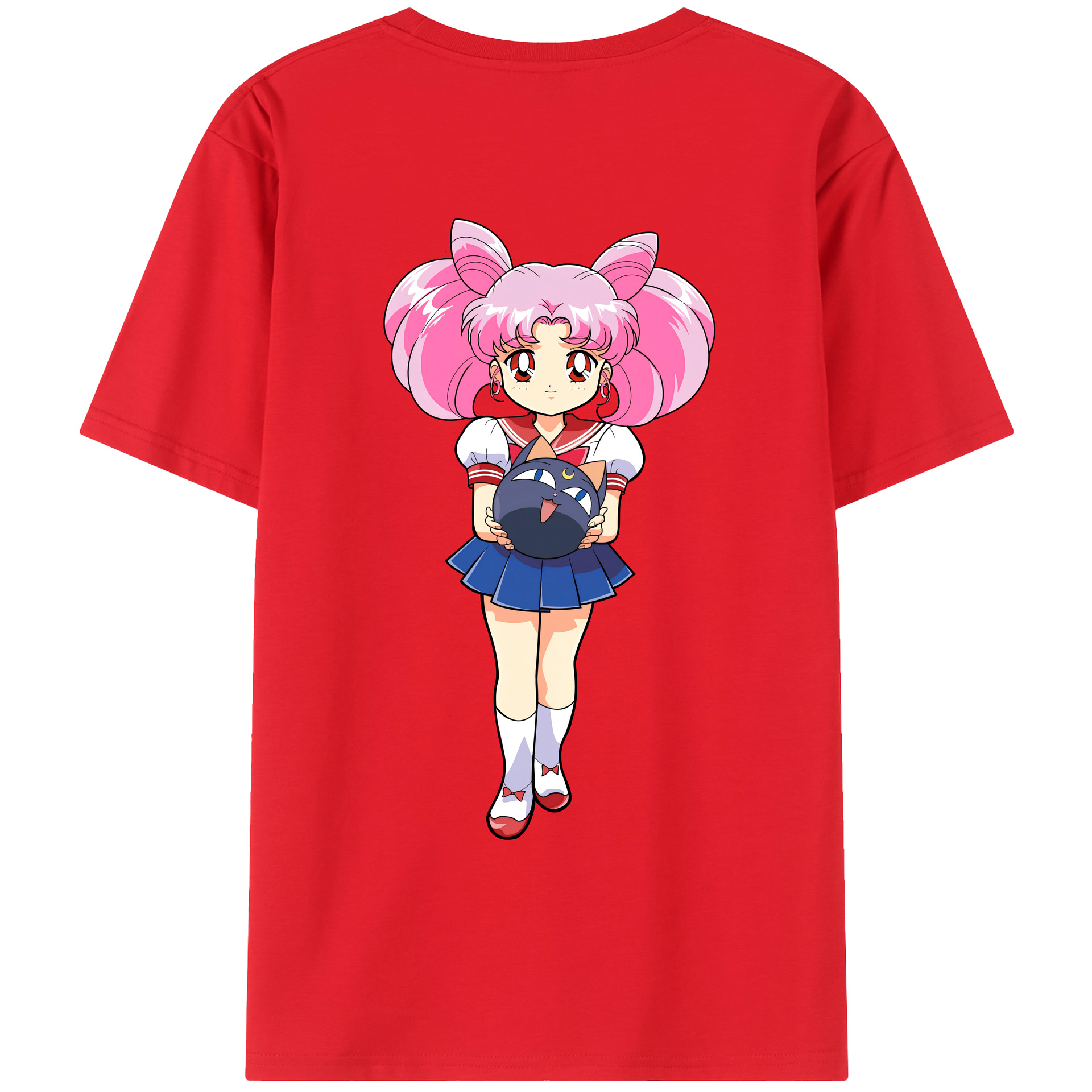 （画像用） 美少女戦士セーラームーン ちびうさ Sailor Moon Chibiusa Tsukino Usagi Small Lady Serenity レディース半袖Tシャツ(バックプリント)