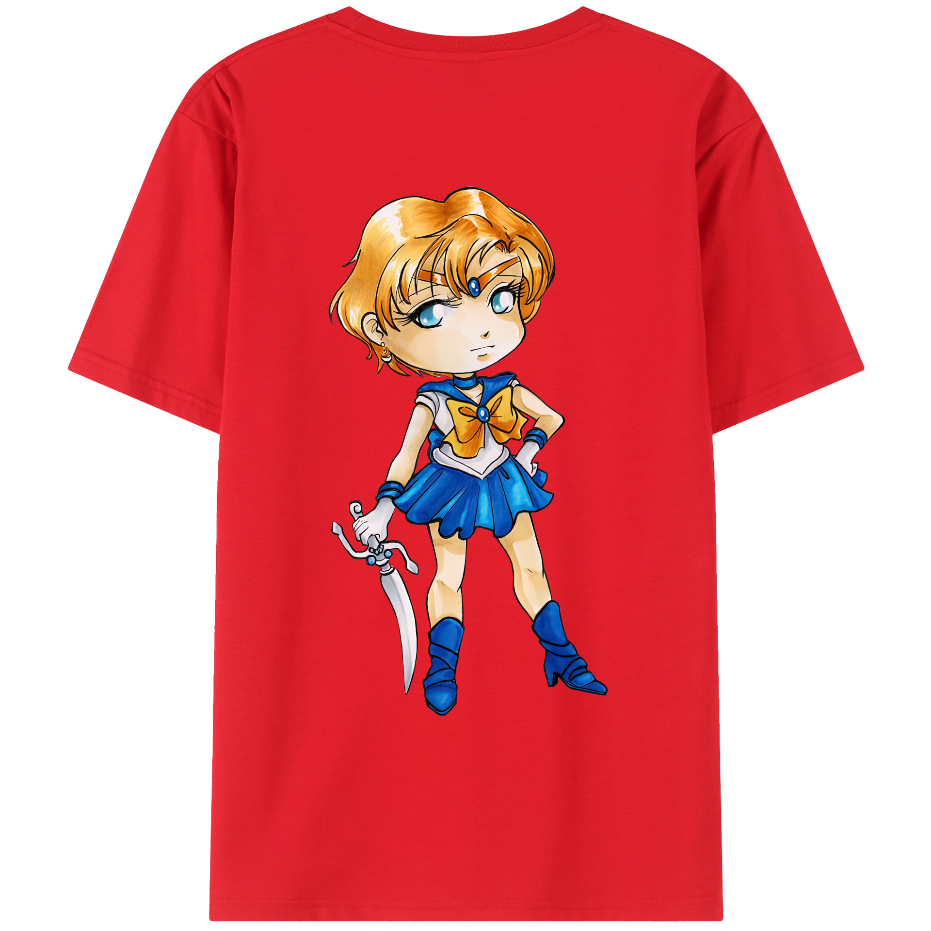 （画像用） 美少女戦士セーラームーン 天王はるか Sailor Moon Tenoh Haruka レディース半袖Tシャツ(バックプリント)