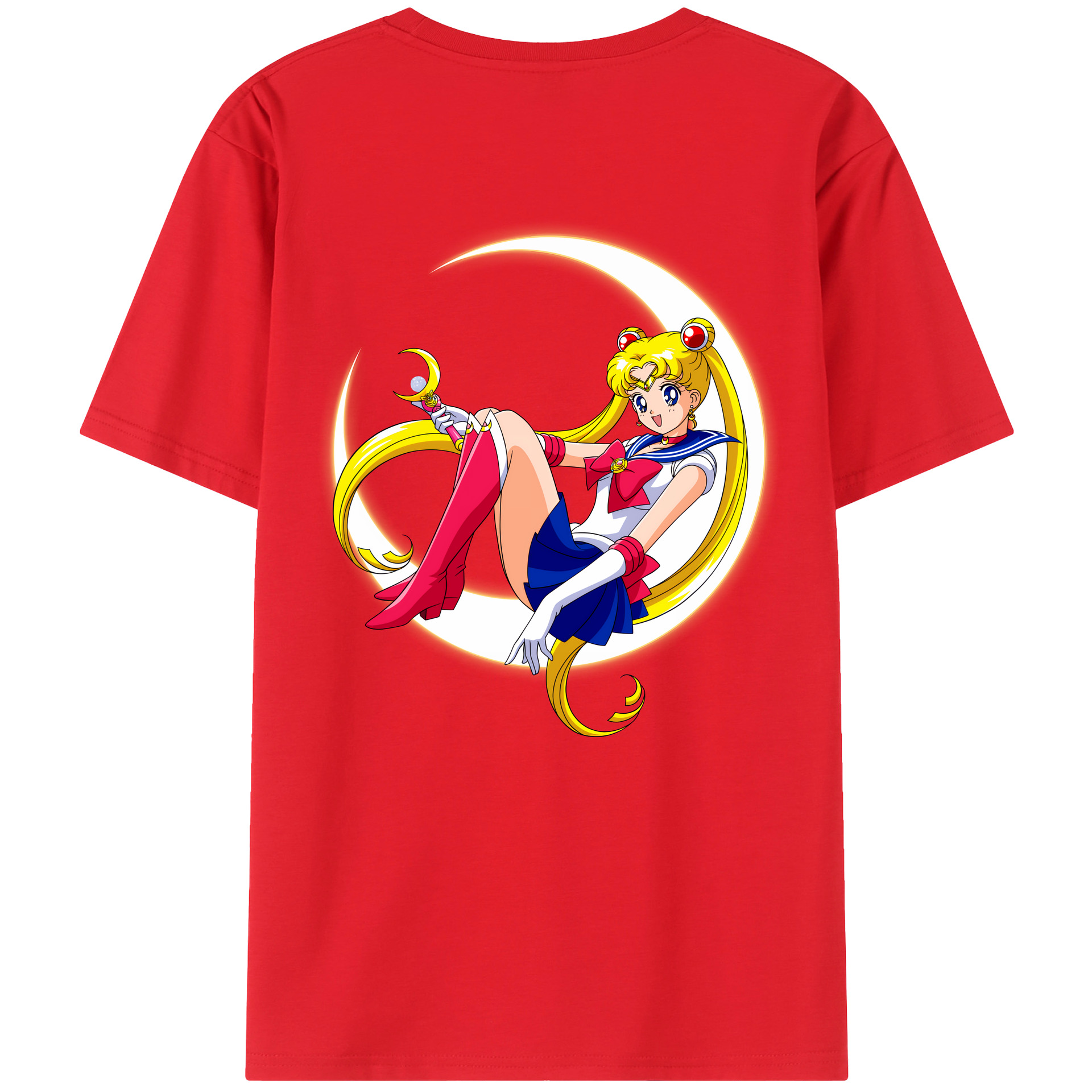（画像用） 美少女戦士セーラームーン 月野 うさぎ つきの うさぎ Sailor Moon Tsukino Usagi レディース半袖Tシャツ(バックプリント)