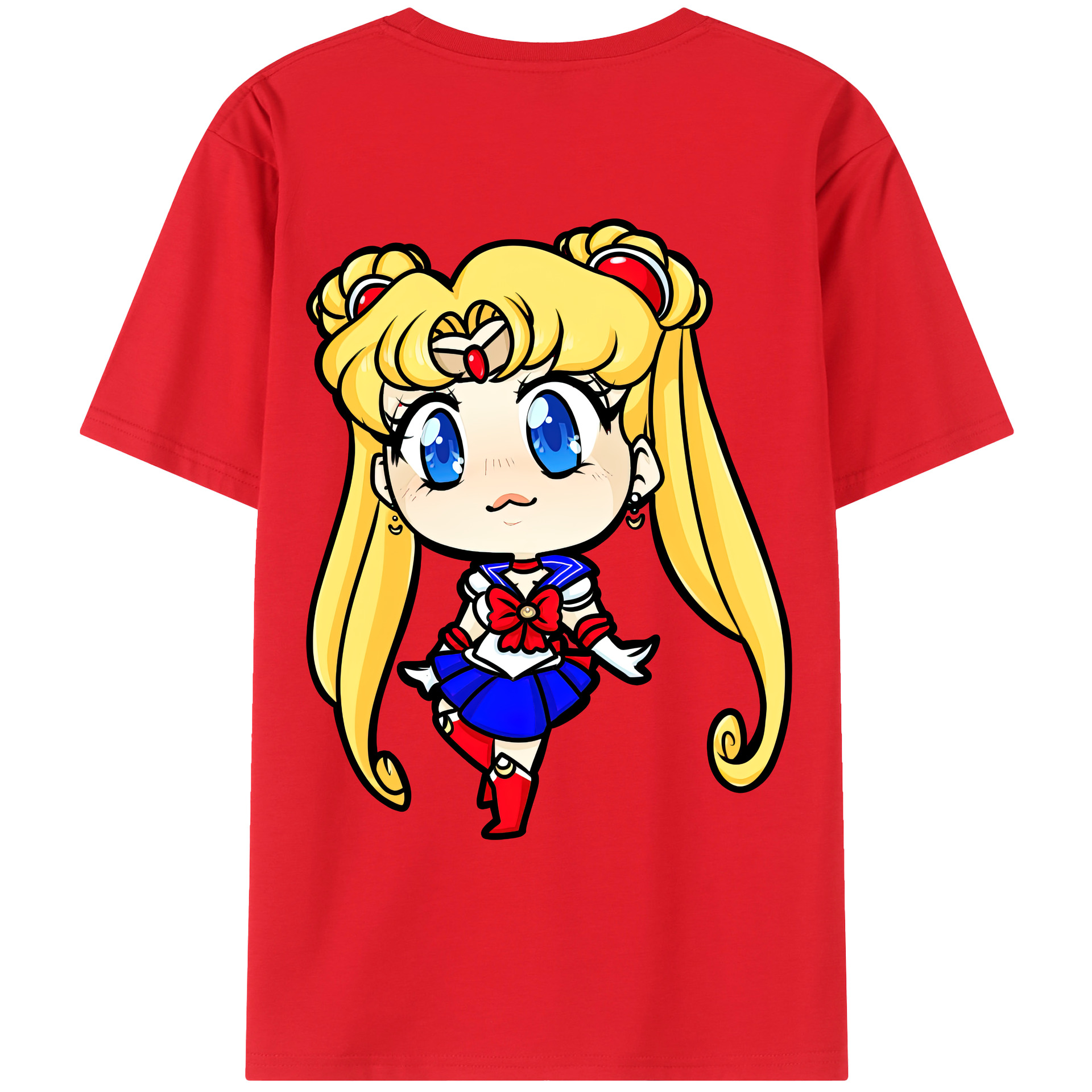 （画像用） 美少女戦士セーラームーン 月野 うさぎ つきの うさぎ Sailor Moon Tsukino Usagi レディース半袖Tシャツ(バックプリント)