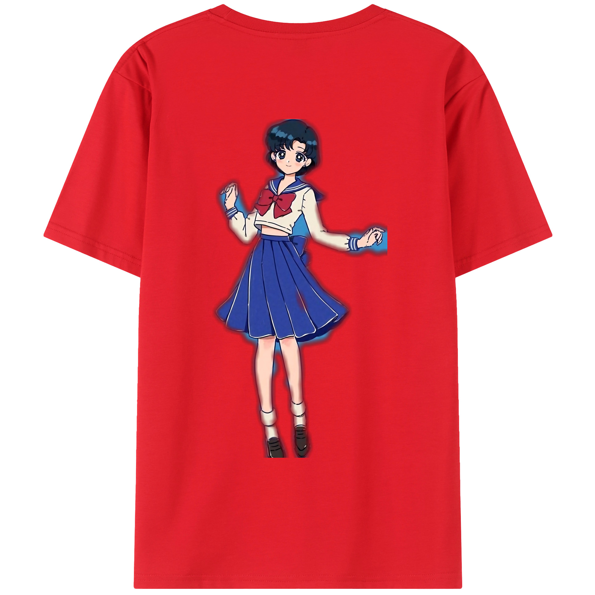 （画像用） 美少女戦士セーラームーン 水野 亜美 みずの あみ Sailor Moon Mizuno Ami レディース半袖Tシャツ(バックプリント)