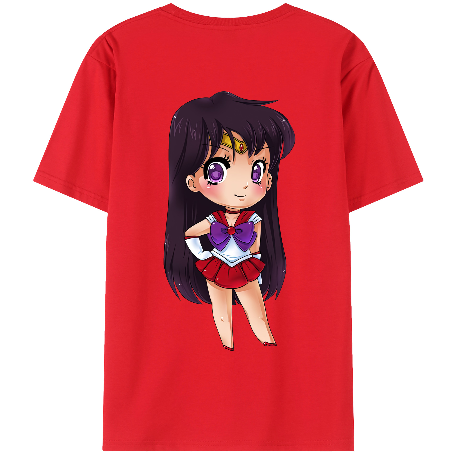 （画像用） 美少女戦士セーラームーン 火野レイ ひの レイ Sailor Moon Hino Rei （セーラーマーズ,Sailor Mars） レディース半袖Tシャツ(バックプリント)