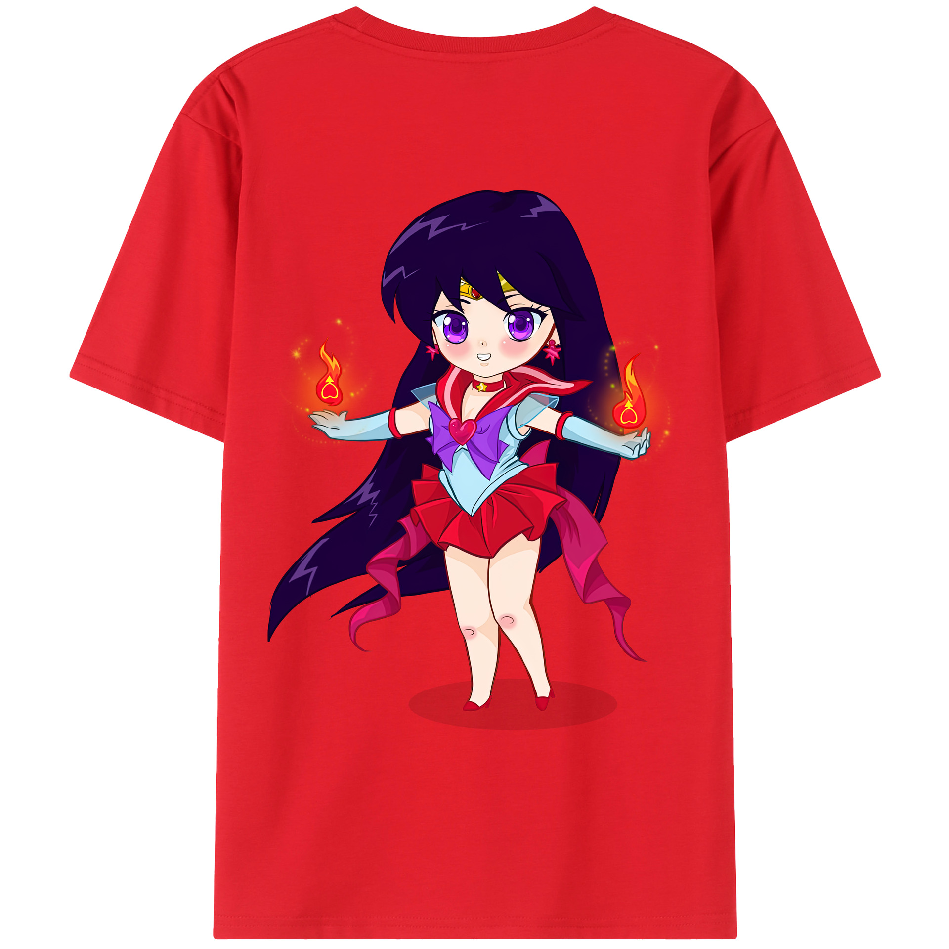 （画像用） 美少女戦士セーラームーン 火野レイ ひの レイ Sailor Moon Hino Rei （セーラーマーズ,Sailor Mars） レディース半袖Tシャツ(バックプリント)