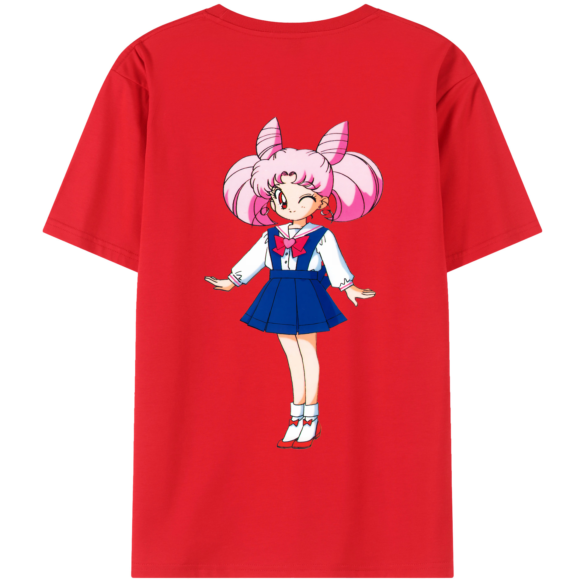 （画像用） 美少女戦士セーラームーン ちびうさ Sailor Moon Chibiusa Tsukino Usagi Small Lady Serenity レディース半袖Tシャツ(バックプリント)
