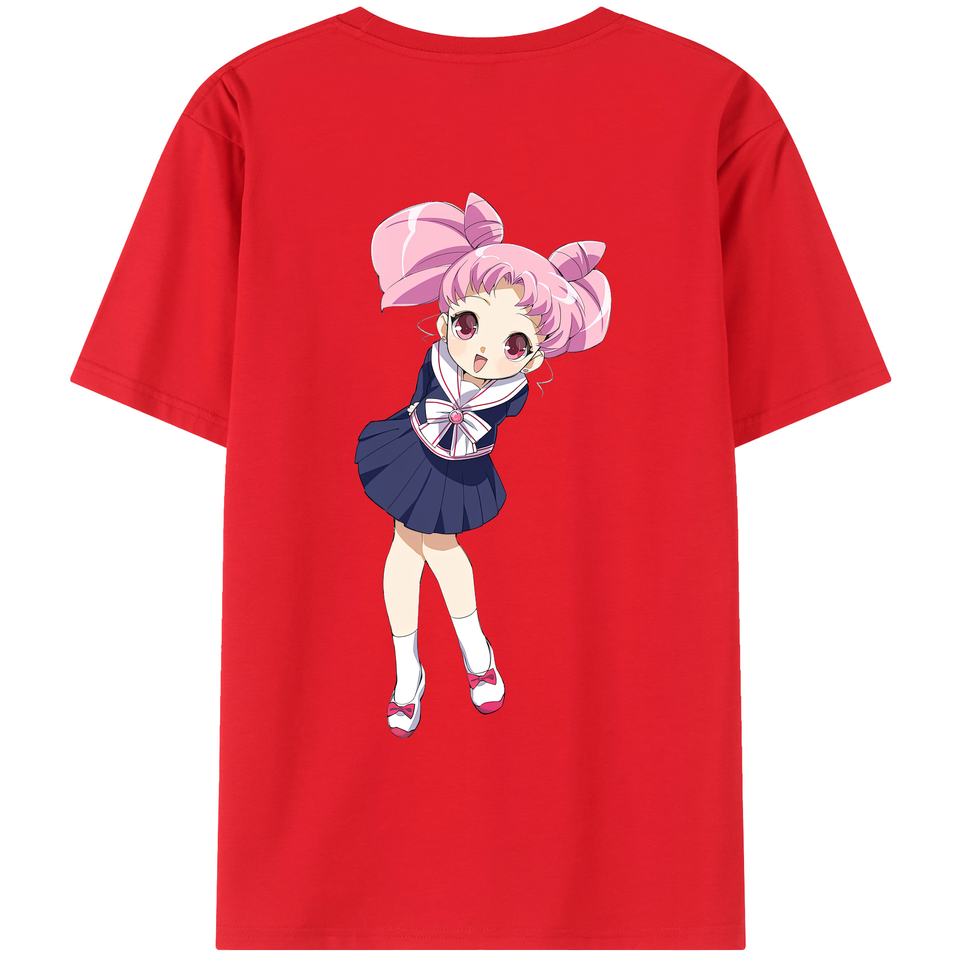 （画像用） 美少女戦士セーラームーン ちびうさ Sailor Moon Chibiusa Tsukino Usagi Small Lady Serenity レディース半袖Tシャツ(バックプリント)