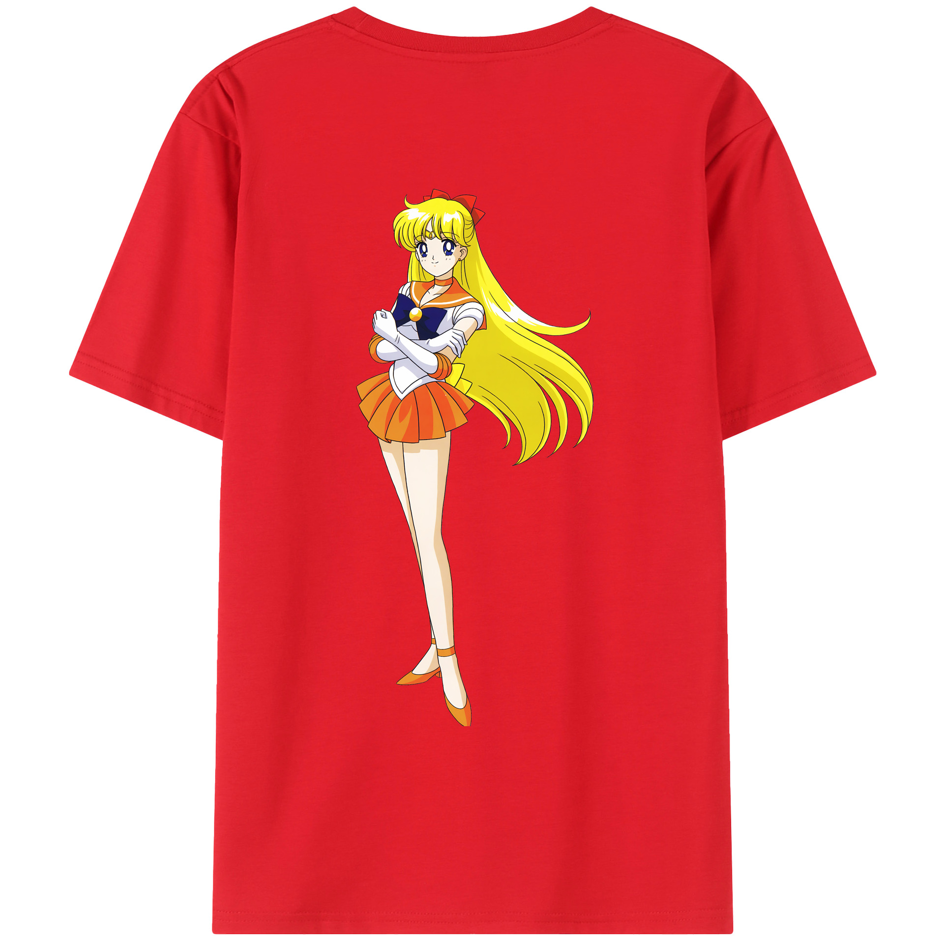 （画像用） 美少女戦士セーラームーン 愛野 美奈子 あいの みなこ Sailor Moon Aino Minako レディース半袖Tシャツ(バックプリント)