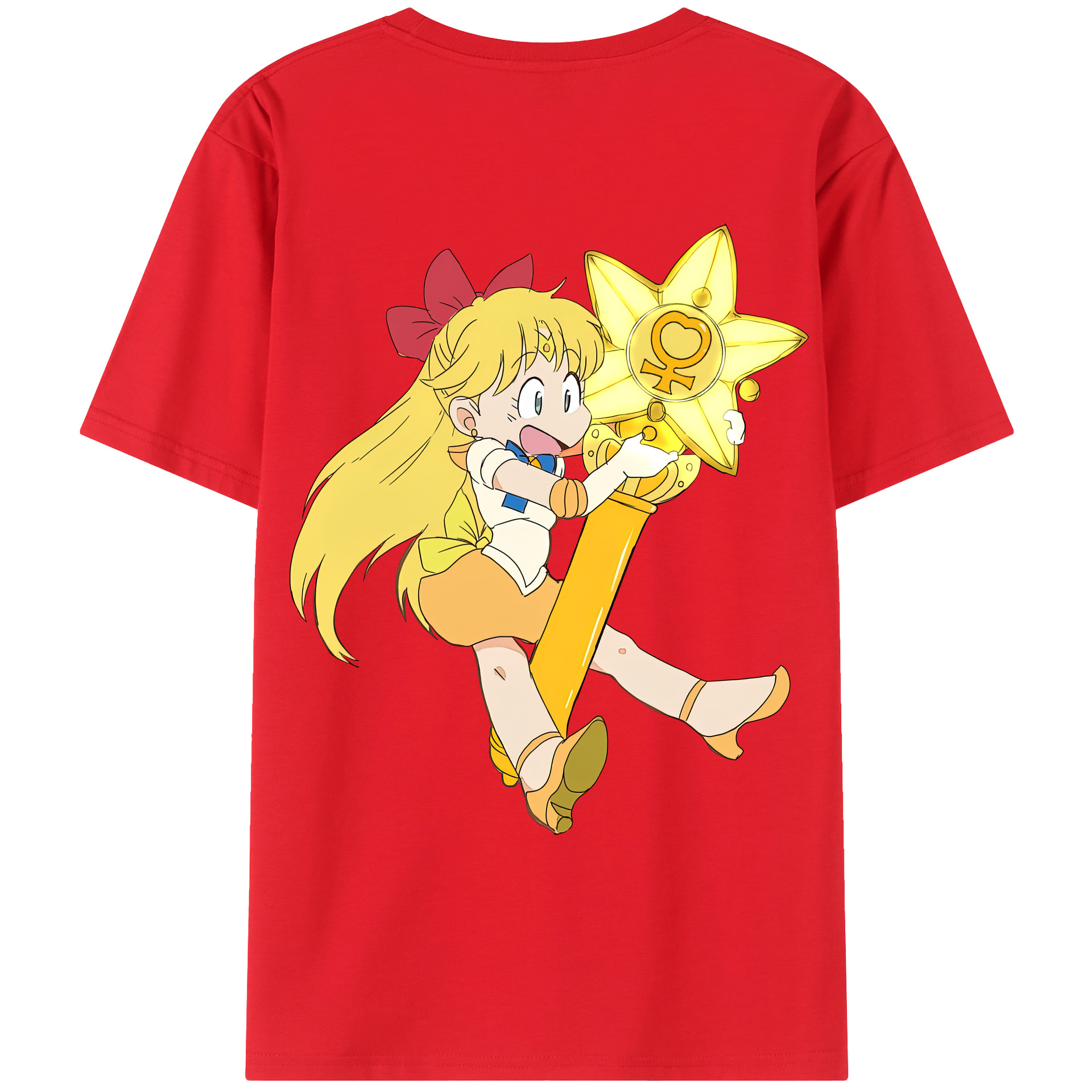 （画像用） 美少女戦士セーラームーン 愛野 美奈子 あいの みなこ Sailor Moon Aino Minako レディース半袖Tシャツ(バックプリント)