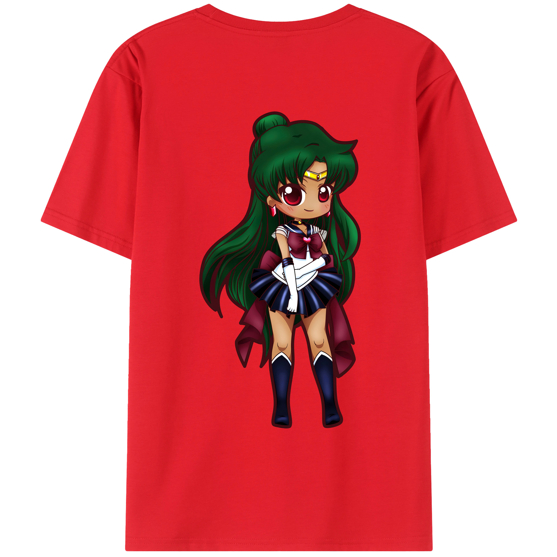 （画像用） 美少女戦士セーラームーン 冥王せつな Sailor Moon Meiou Setsuna レディース半袖Tシャツ(バックプリント)