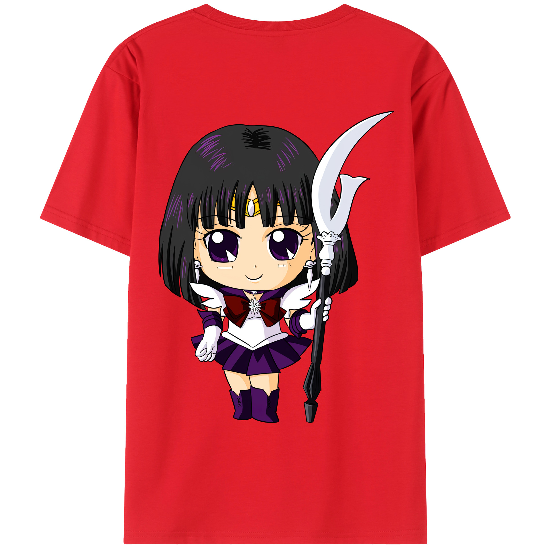 （画像用） 美少女戦士セーラームーン 土萠ほたる Sailor Moon Tomoe Hotaru （セーラーサターン；Sailor Saturn） レディース半袖Tシャツ(バックプリント)