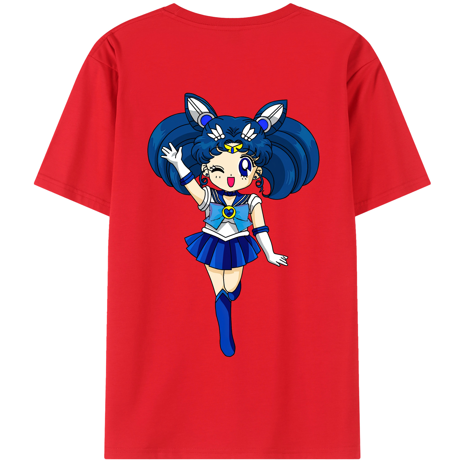 （画像用） 美少女戦士セーラームーン 水野 亜美 みずの あみ Sailor Moon Mizuno Ami レディース半袖Tシャツ(バックプリント)