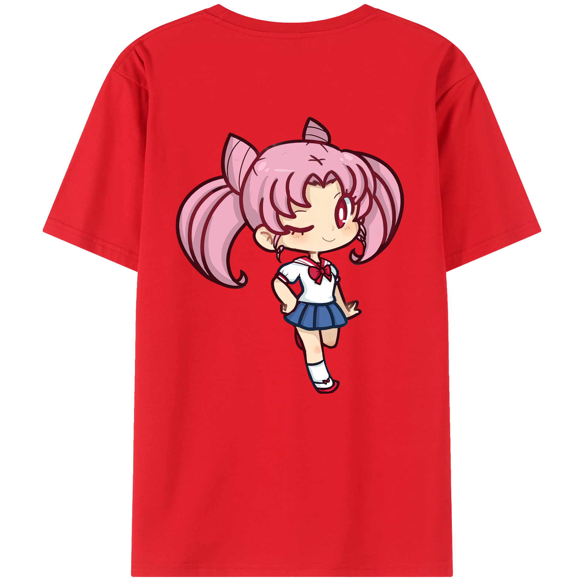 （画像用） 美少女戦士セーラームーン ちびうさ Sailor Moon Chibiusa Tsukino Usagi Small Lady Serenity レディース半袖Tシャツ(バックプリント)