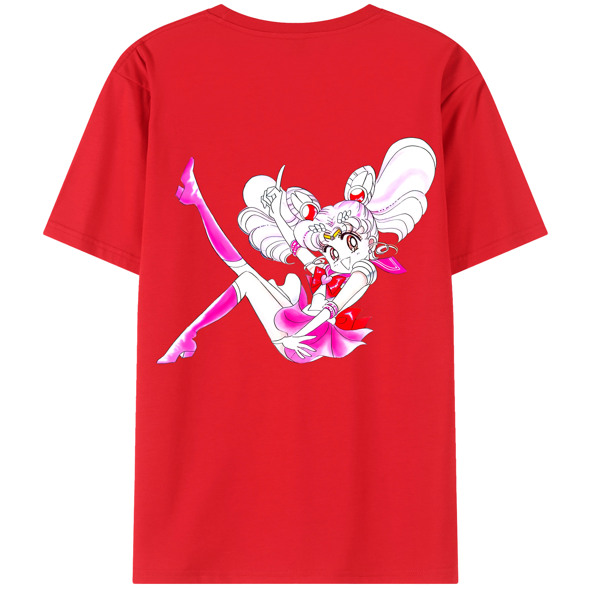 （画像用） 美少女戦士セーラームーン ちびうさ Sailor Moon Chibiusa Tsukino Usagi Small Lady Serenity レディース半袖Tシャツ(バックプリント)