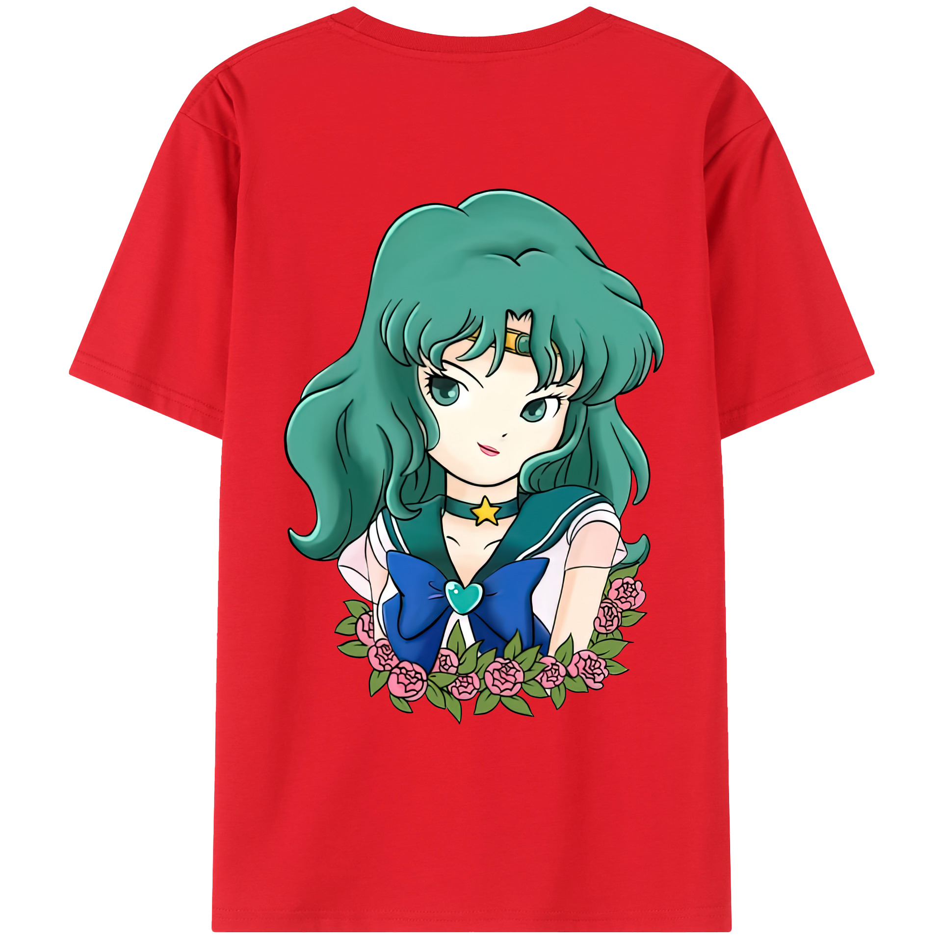 （画像用） 美少女戦士セーラームーン 海王 みちる（かいおう みちる） Sailor Moon Kaiou Michiru レディース半袖Tシャツ(バックプリント)