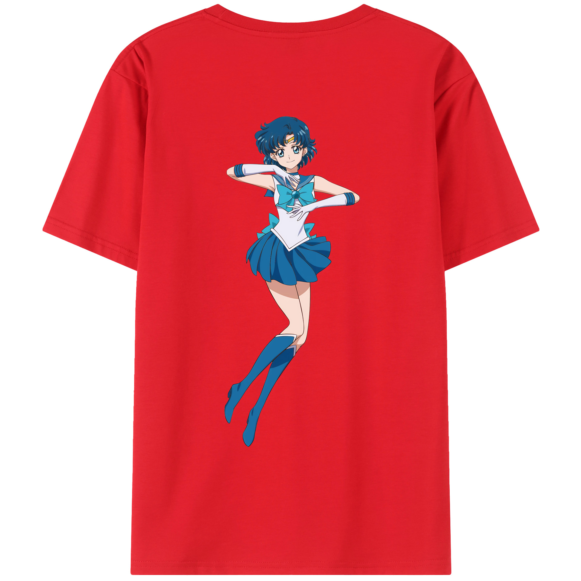 （画像用） 美少女戦士セーラームーン 水野 亜美 みずの あみ Sailor Moon Mizuno Ami レディース半袖Tシャツ(バックプリント)