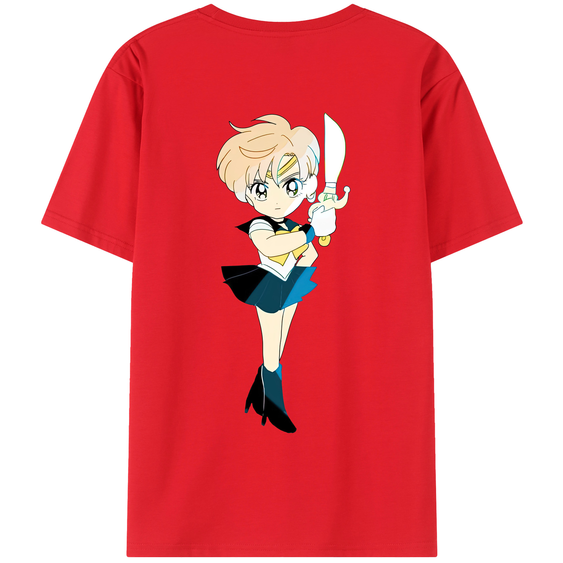 （画像用） 美少女戦士セーラームーン 天王はるか Sailor Moon Tenoh Haruka レディース半袖Tシャツ(バックプリント)