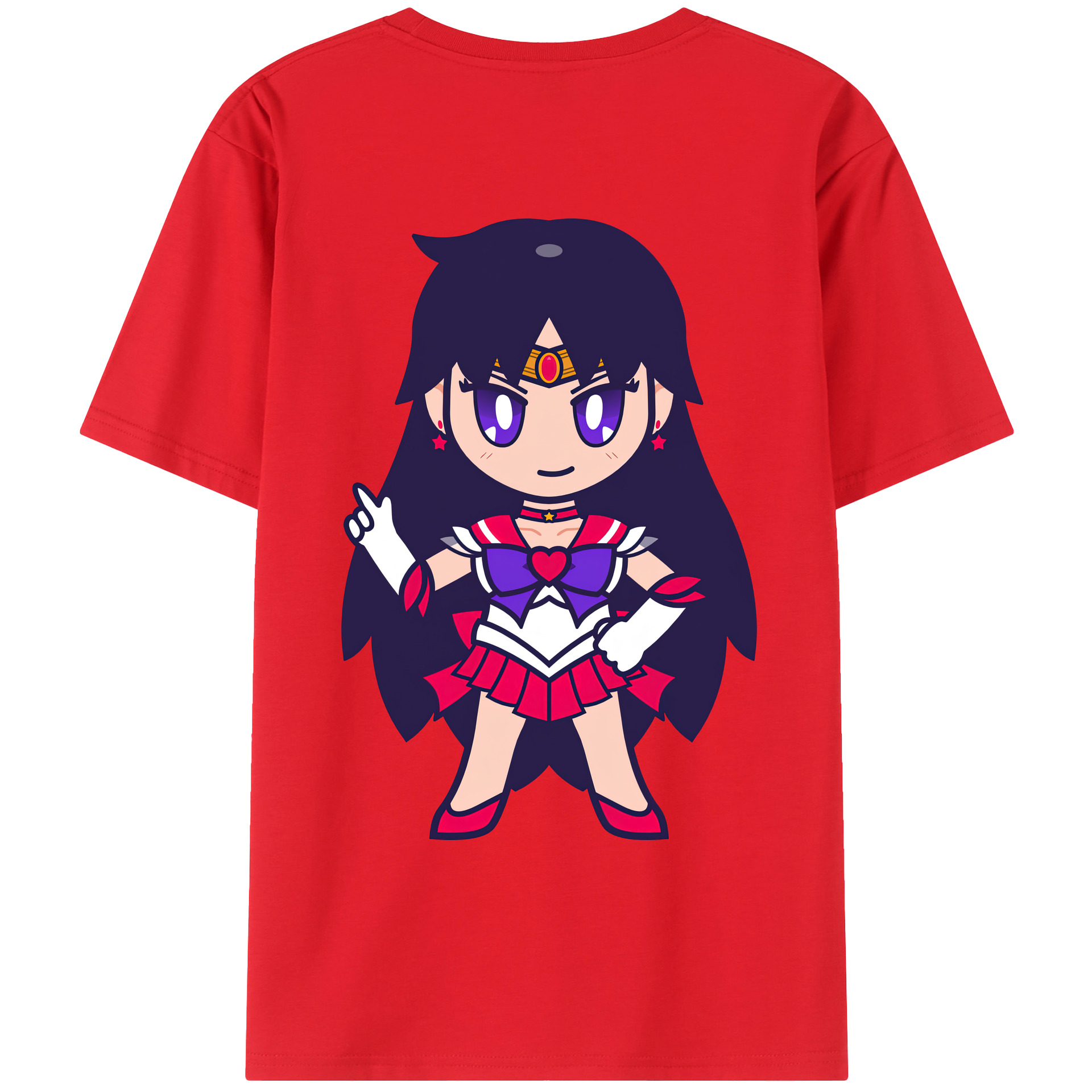 （画像用） 美少女戦士セーラームーン 火野レイ ひの レイ Sailor Moon Hino Rei （セーラーマーズ,Sailor Mars） レディース半袖Tシャツ(バックプリント)