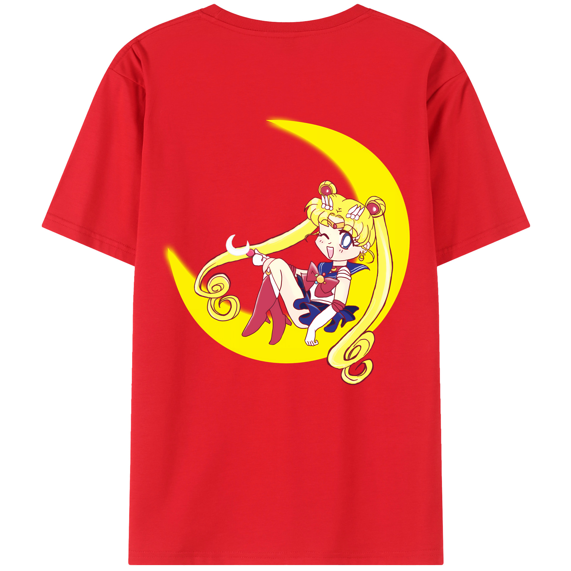（画像用） 美少女戦士セーラームーン 月野 うさぎ つきの うさぎ Sailor Moon Tsukino Usagi レディース半袖Tシャツ(バックプリント)