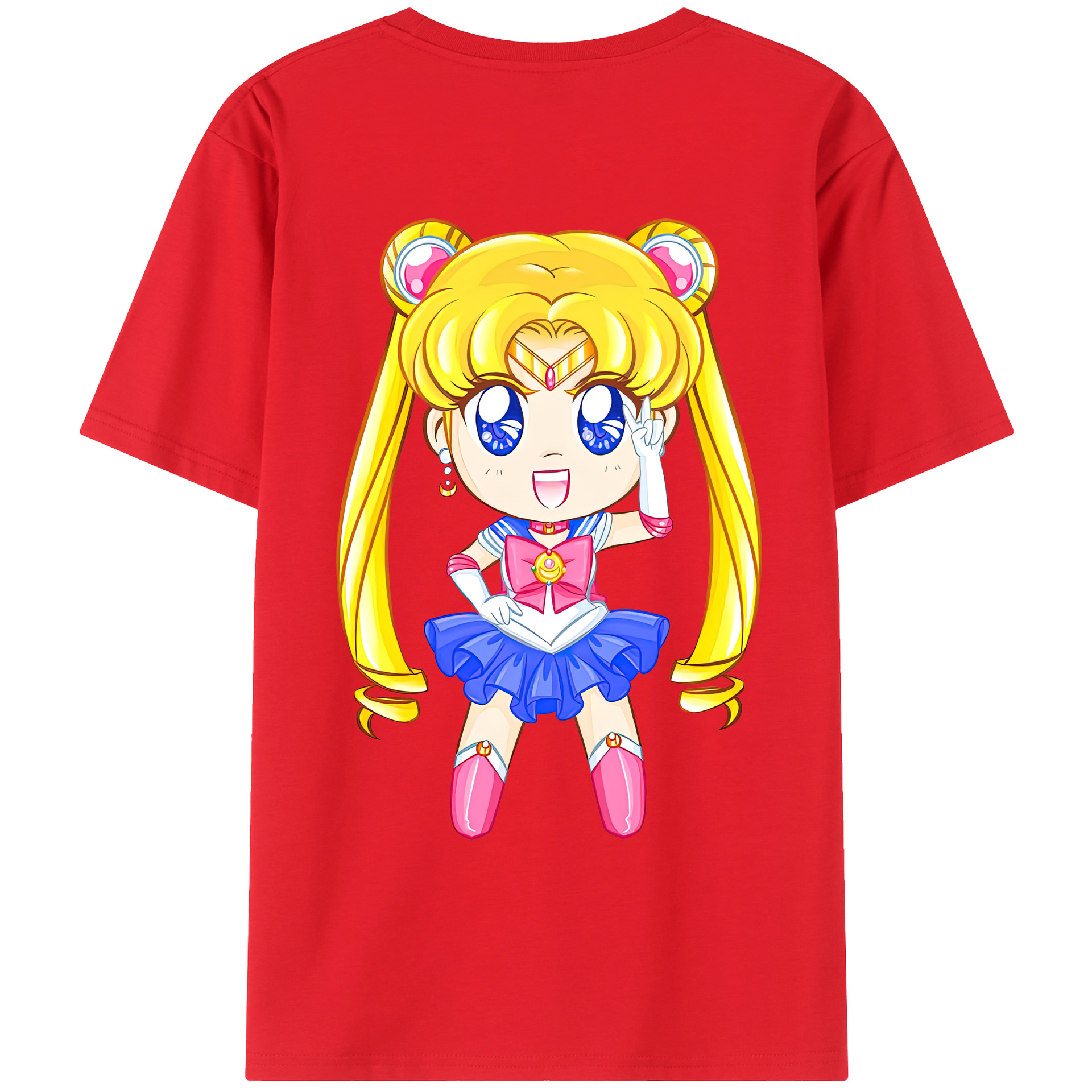 （画像用） 美少女戦士セーラームーン 月野 うさぎ つきの うさぎ Sailor Moon Tsukino Usagi レディース半袖Tシャツ(バックプリント)