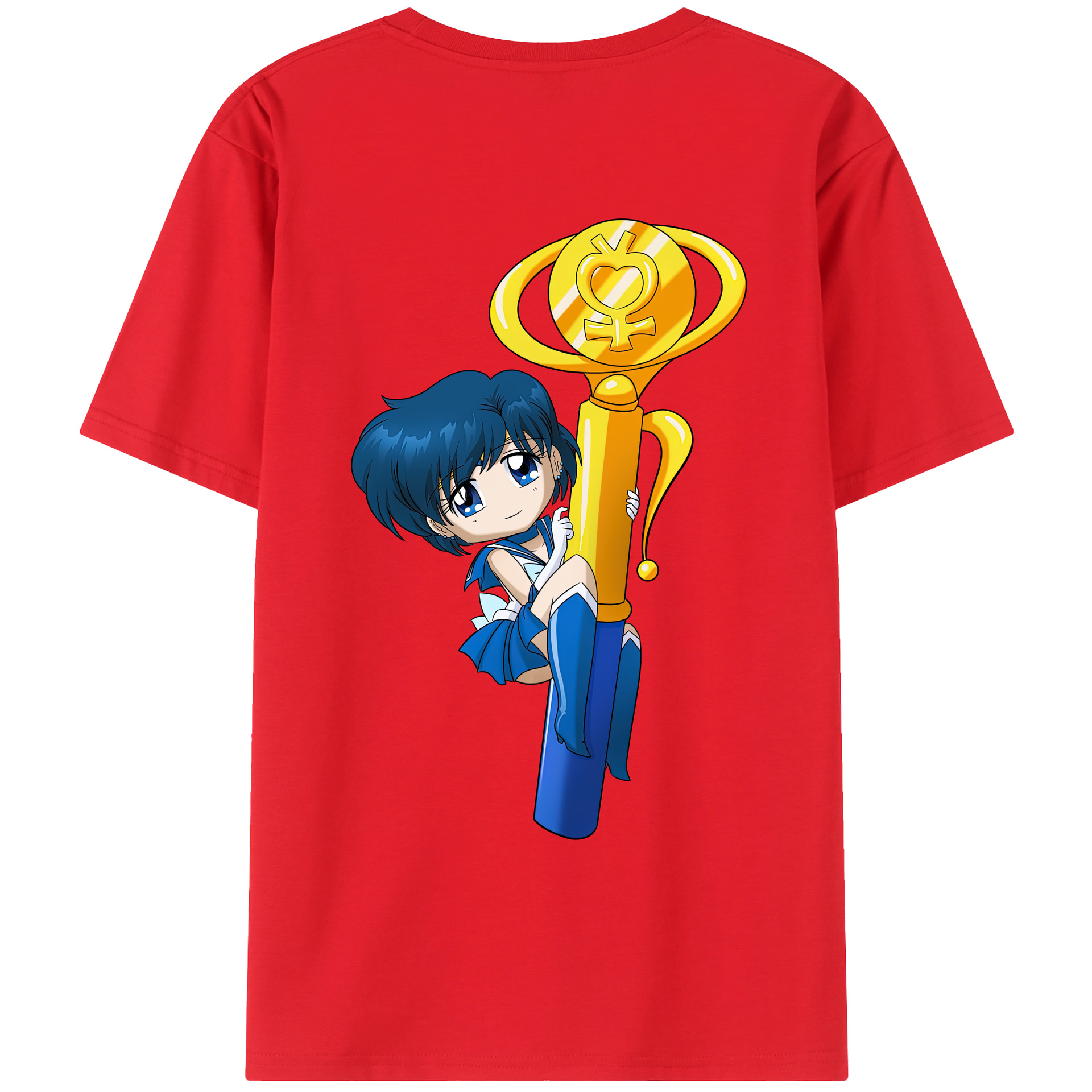 （画像用） 美少女戦士セーラームーン 水野 亜美 みずの あみ Sailor Moon Mizuno Ami レディース半袖Tシャツ(バックプリント)