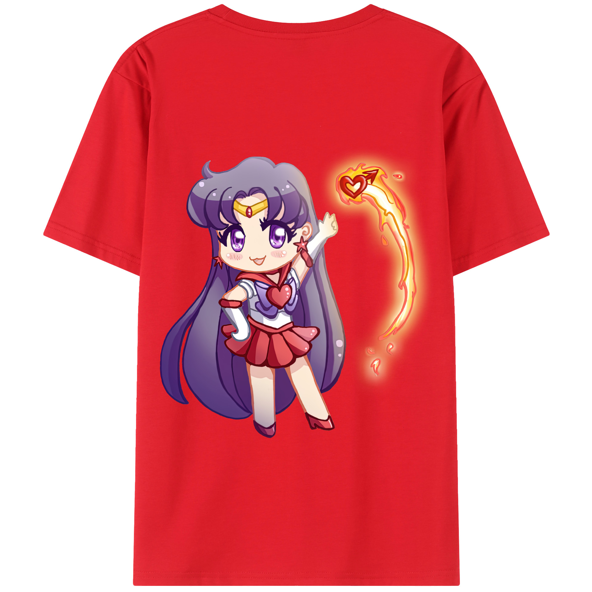 （画像用） 美少女戦士セーラームーン 火野レイ ひの レイ Sailor Moon Hino Rei （セーラーマーズ,Sailor Mars） レディース半袖Tシャツ(バックプリント)