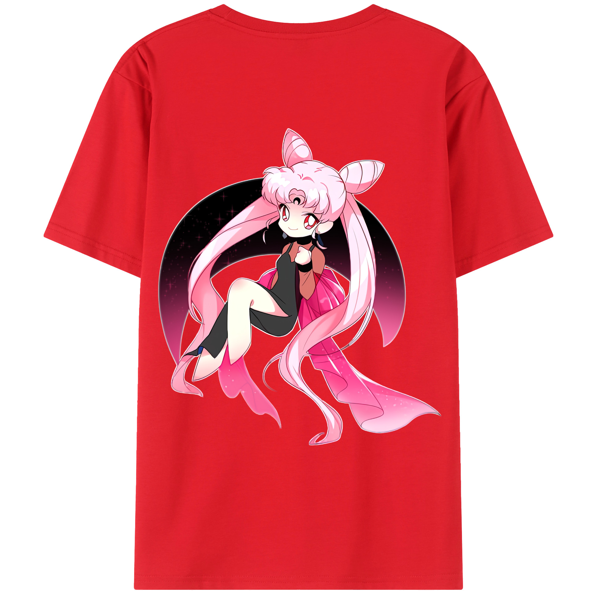 （画像用） 美少女戦士セーラームーン ちびうさ Sailor Moon Chibiusa Tsukino Usagi Small Lady Serenity レディース半袖Tシャツ(バックプリント)