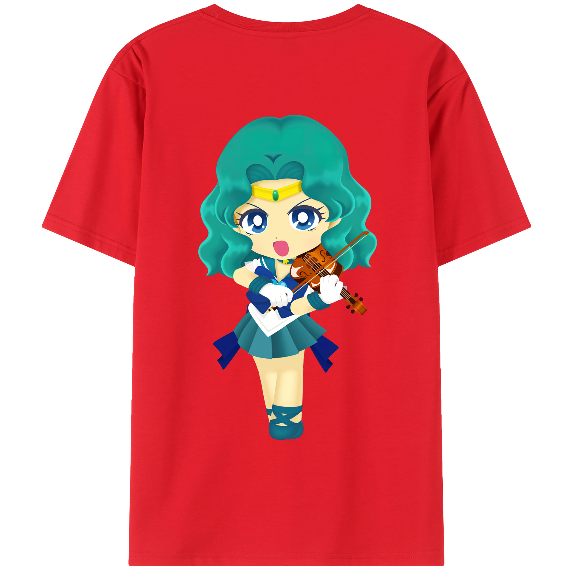 （画像用） 美少女戦士セーラームーン 海王 みちる（かいおう みちる） Sailor Moon Kaiou Michiru レディース半袖Tシャツ(バックプリント)