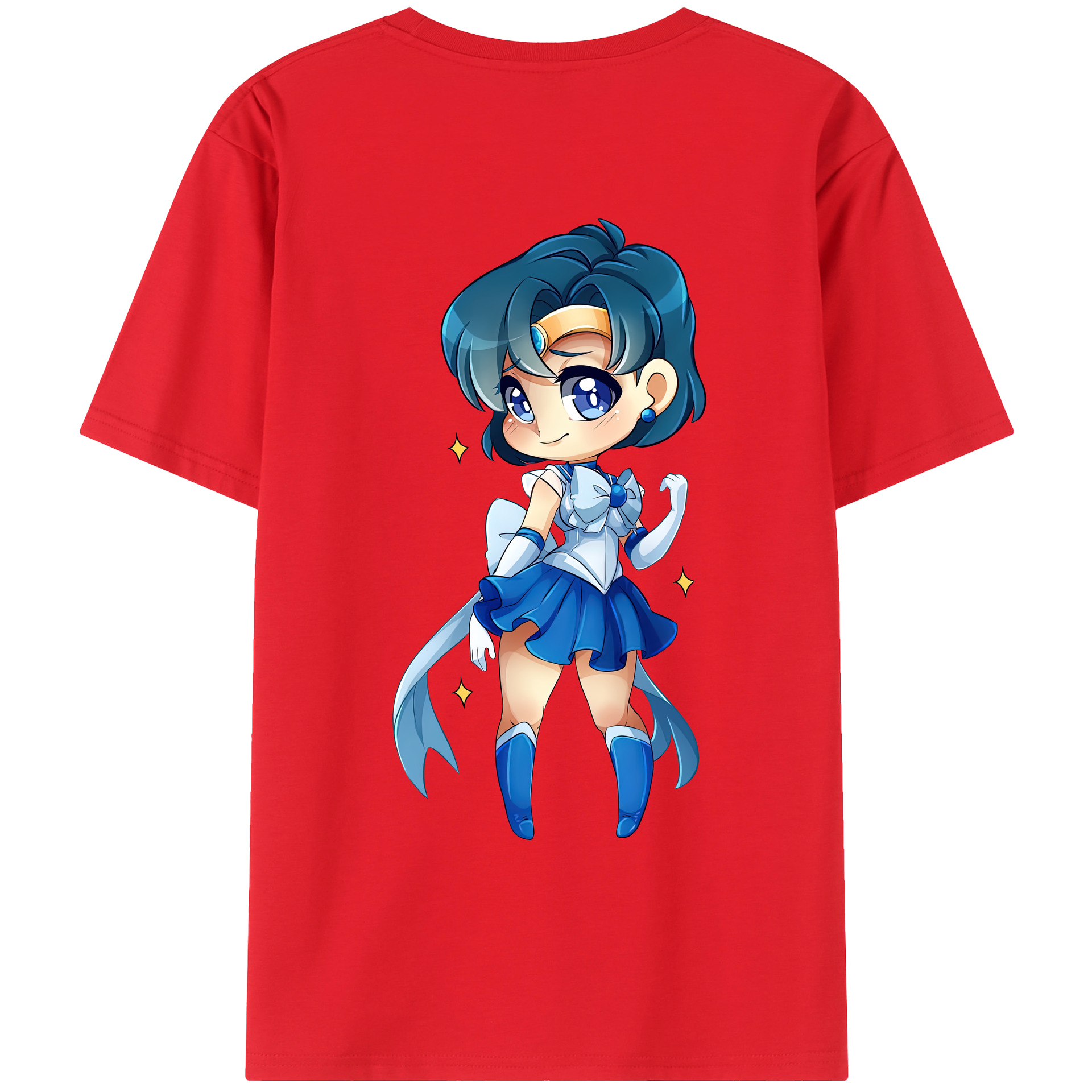 （画像用） 美少女戦士セーラームーン 水野 亜美 みずの あみ Sailor Moon Mizuno Ami レディース半袖Tシャツ(バックプリント)