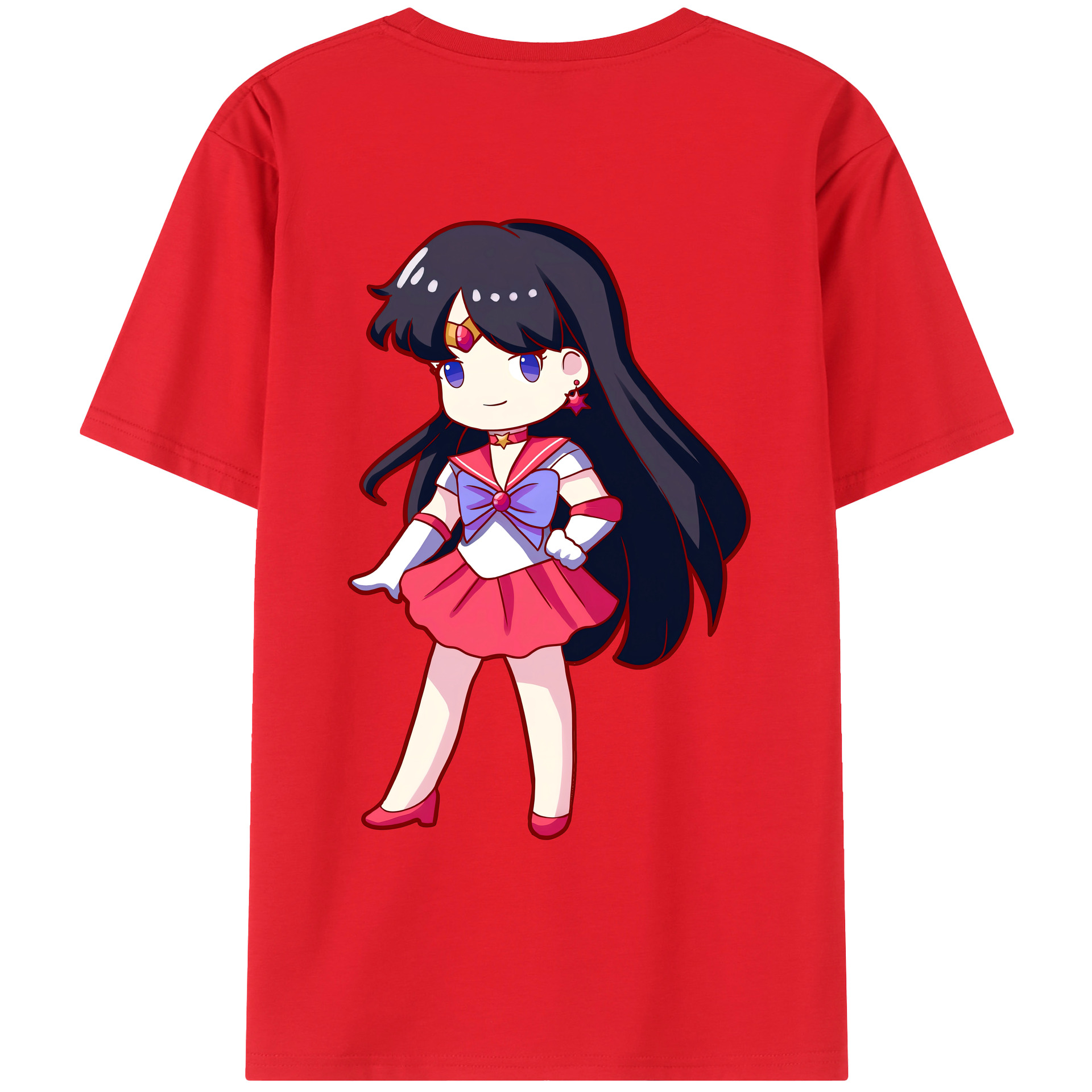 （画像用） 美少女戦士セーラームーン 火野レイ ひの レイ Sailor Moon Hino Rei （セーラーマーズ,Sailor Mars） レディース半袖Tシャツ(バックプリント)