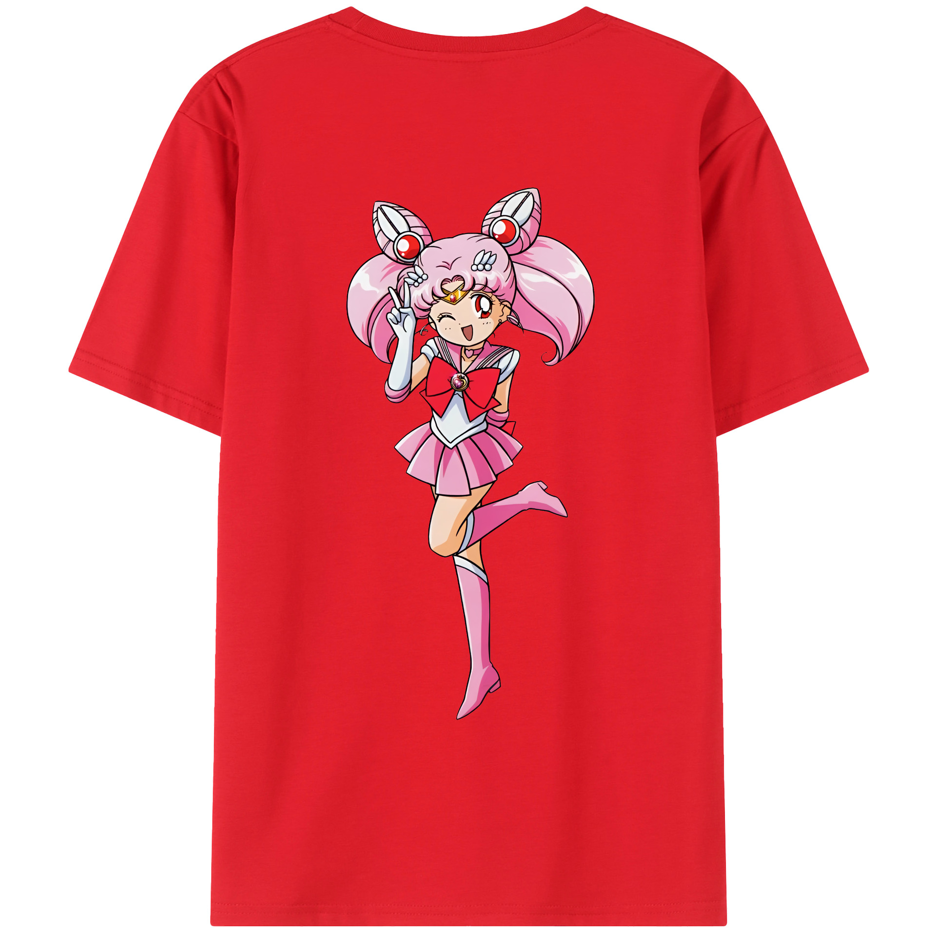 （画像用） 美少女戦士セーラームーン ちびうさ Sailor Moon Chibiusa Tsukino Usagi Small Lady Serenity レディース半袖Tシャツ(バックプリント)