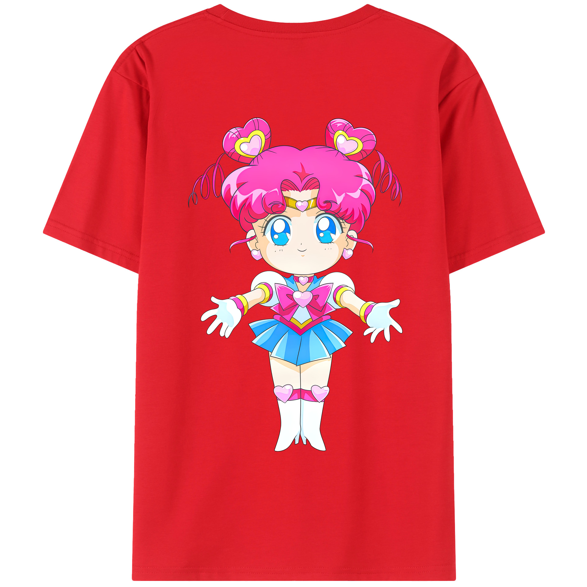 （画像用） 美少女戦士セーラームーン ちびうさ Sailor Moon Chibiusa Tsukino Usagi Small Lady Serenity レディース半袖Tシャツ(バックプリント)
