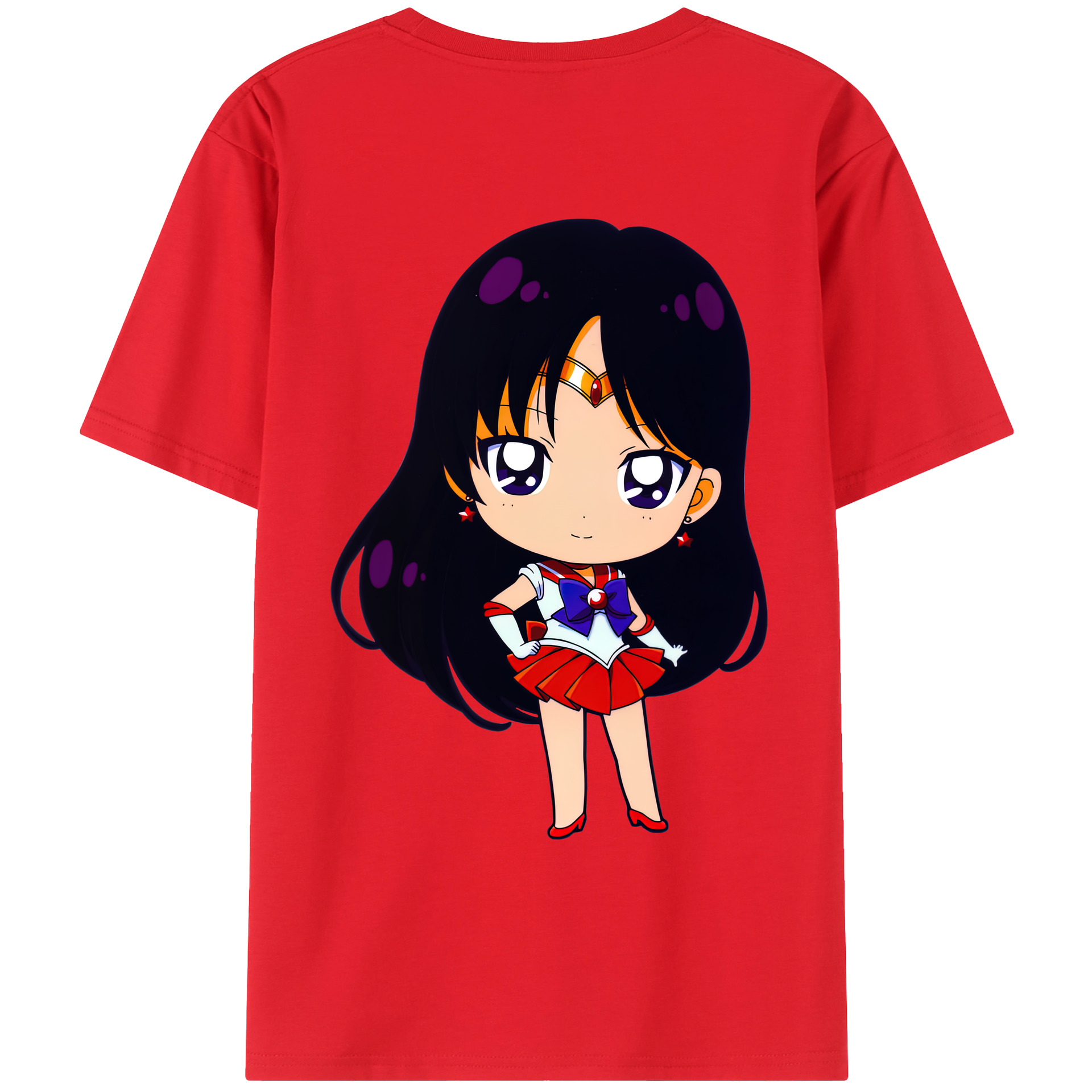 （画像用） 美少女戦士セーラームーン 火野レイ ひの レイ Sailor Moon Hino Rei （セーラーマーズ,Sailor Mars） レディース半袖Tシャツ(バックプリント)