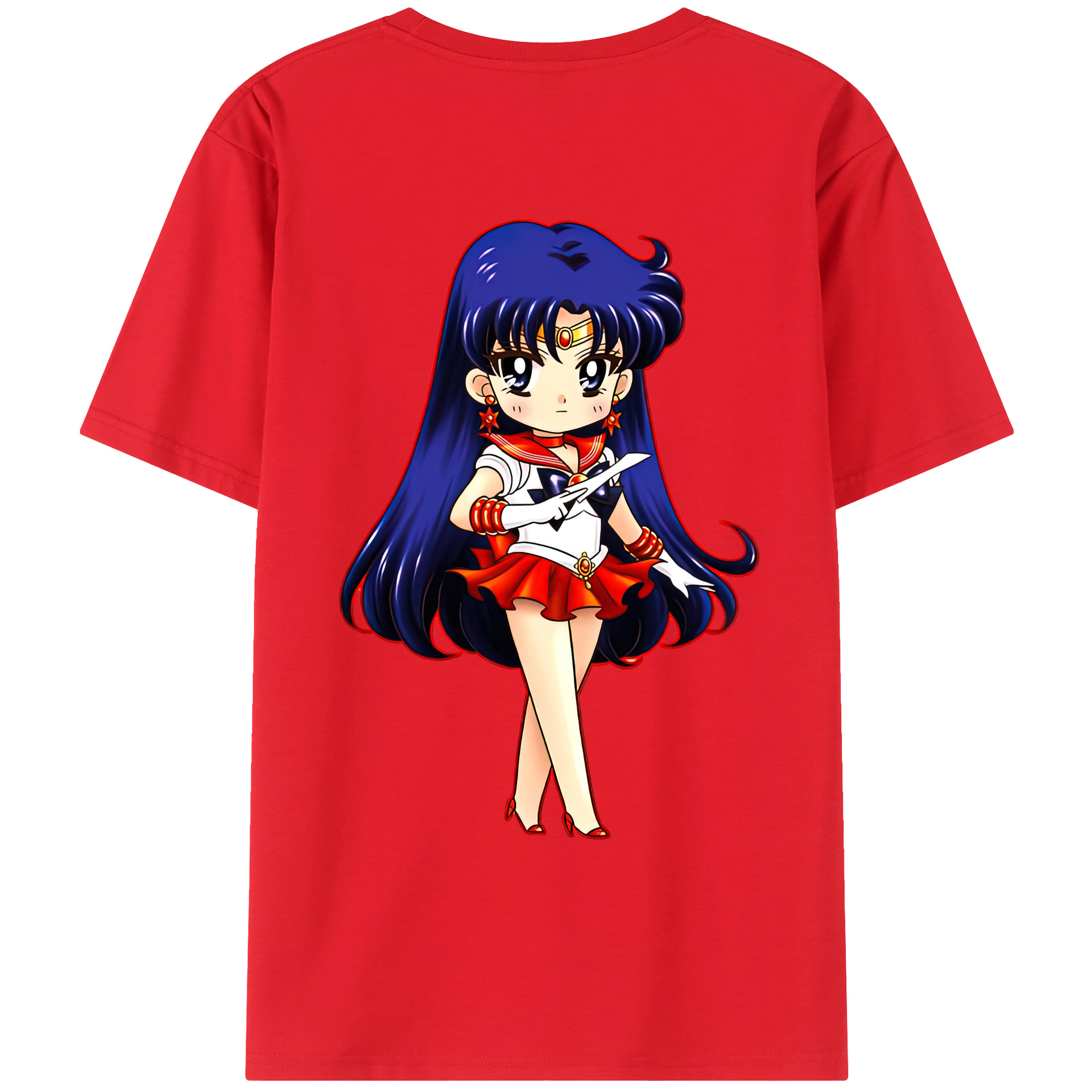 （画像用） 美少女戦士セーラームーン 火野レイ ひの レイ Sailor Moon Hino Rei （セーラーマーズ,Sailor Mars） レディース半袖Tシャツ(バックプリント)