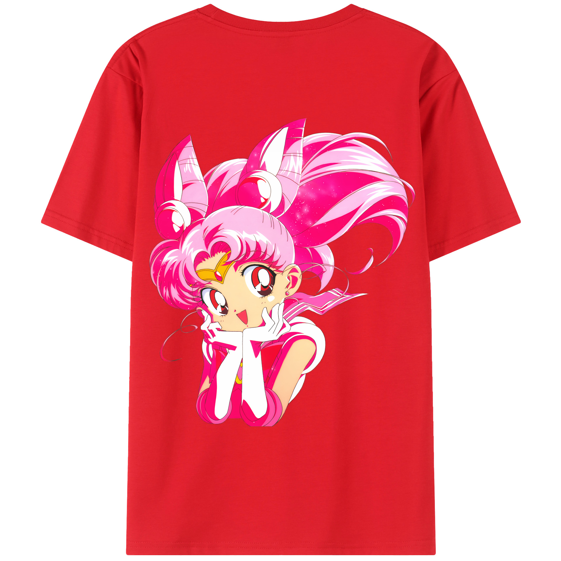 （画像用） 美少女戦士セーラームーン ちびうさ Sailor Moon Chibiusa Tsukino Usagi Small Lady Serenity レディース半袖Tシャツ(バックプリント)