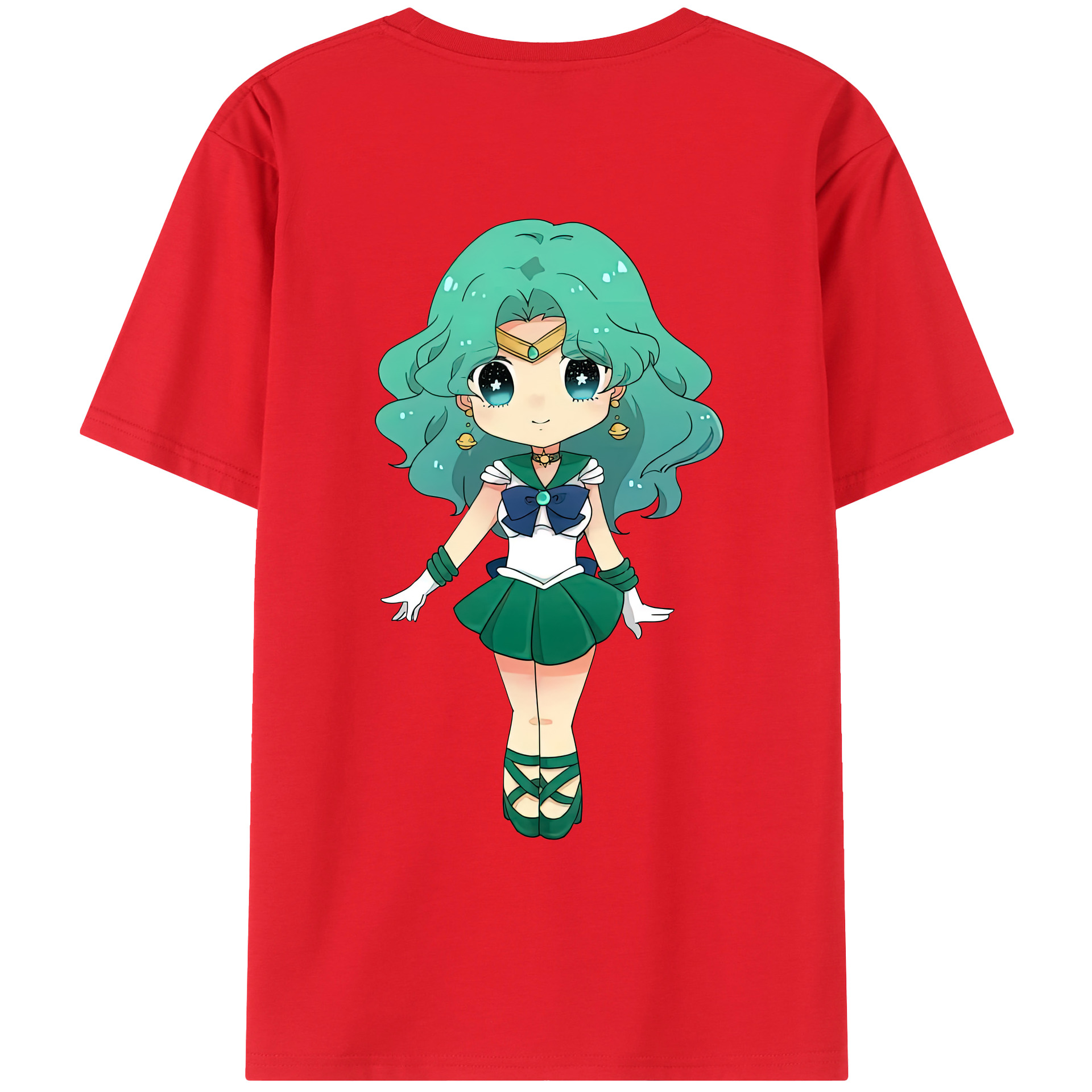 （画像用） 美少女戦士セーラームーン 海王 みちる（かいおう みちる） Sailor Moon Kaiou Michiru レディース半袖Tシャツ(バックプリント)