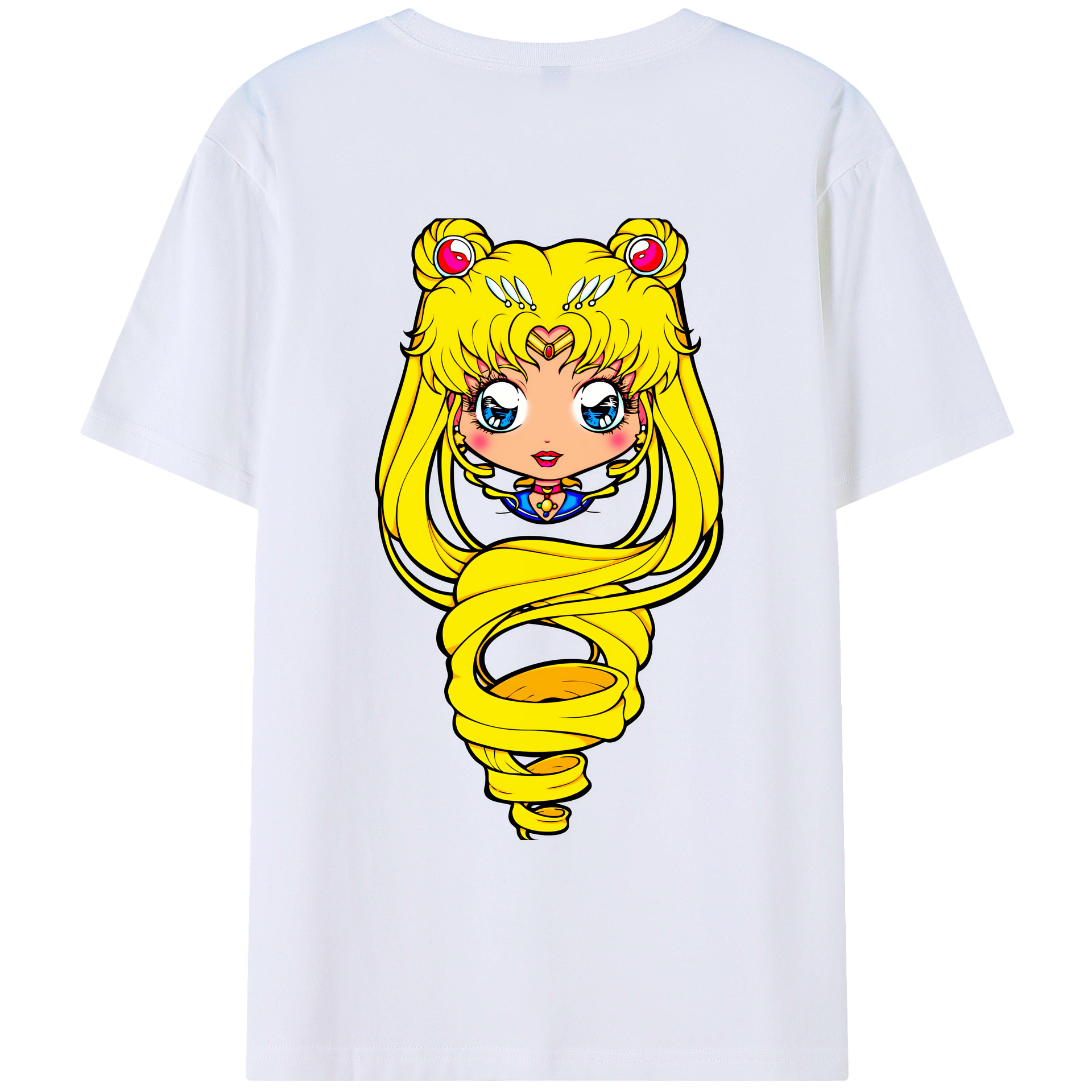 （画像用） 美少女戦士セーラームーン 月野 うさぎ つきの うさぎ Sailor Moon Tsukino Usagi レディース半袖Tシャツ(バックプリント)