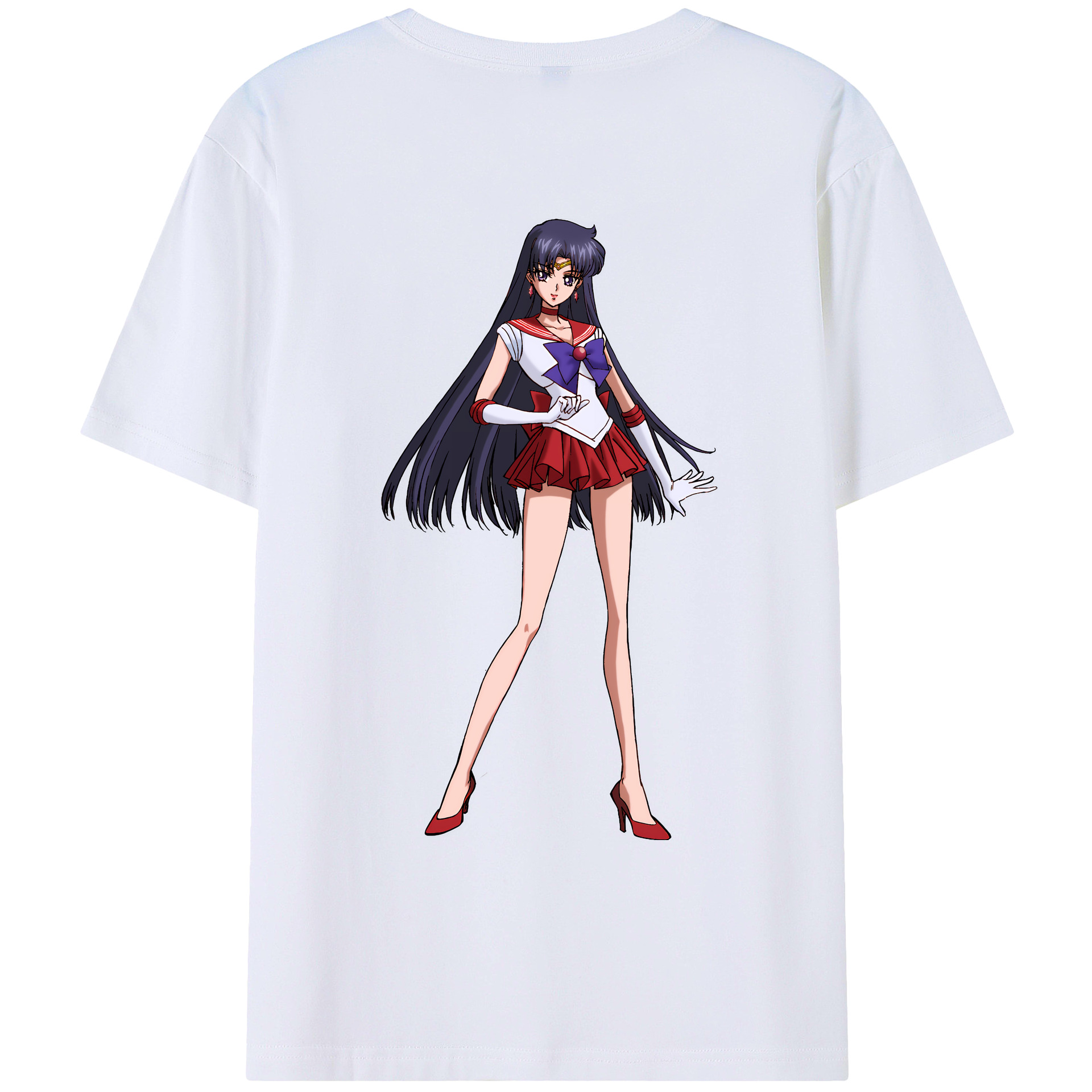 （画像用） 美少女戦士セーラームーン 火野レイ ひの レイ Sailor Moon Hino Rei （セーラーマーズ,Sailor Mars） レディース半袖Tシャツ(バックプリント)