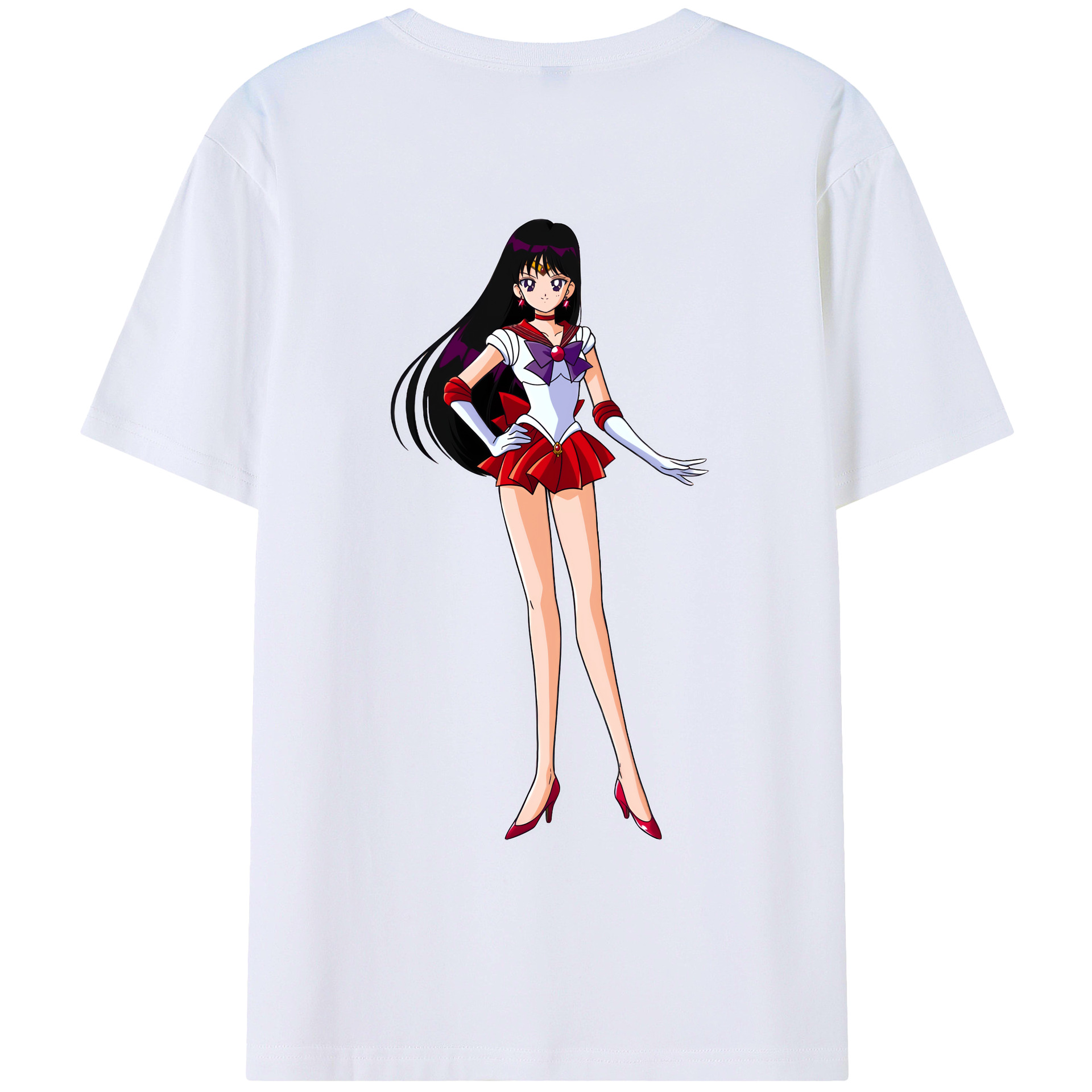 （画像用） 美少女戦士セーラームーン 火野レイ ひの レイ Sailor Moon Hino Rei （セーラーマーズ,Sailor Mars） レディース半袖Tシャツ(バックプリント)