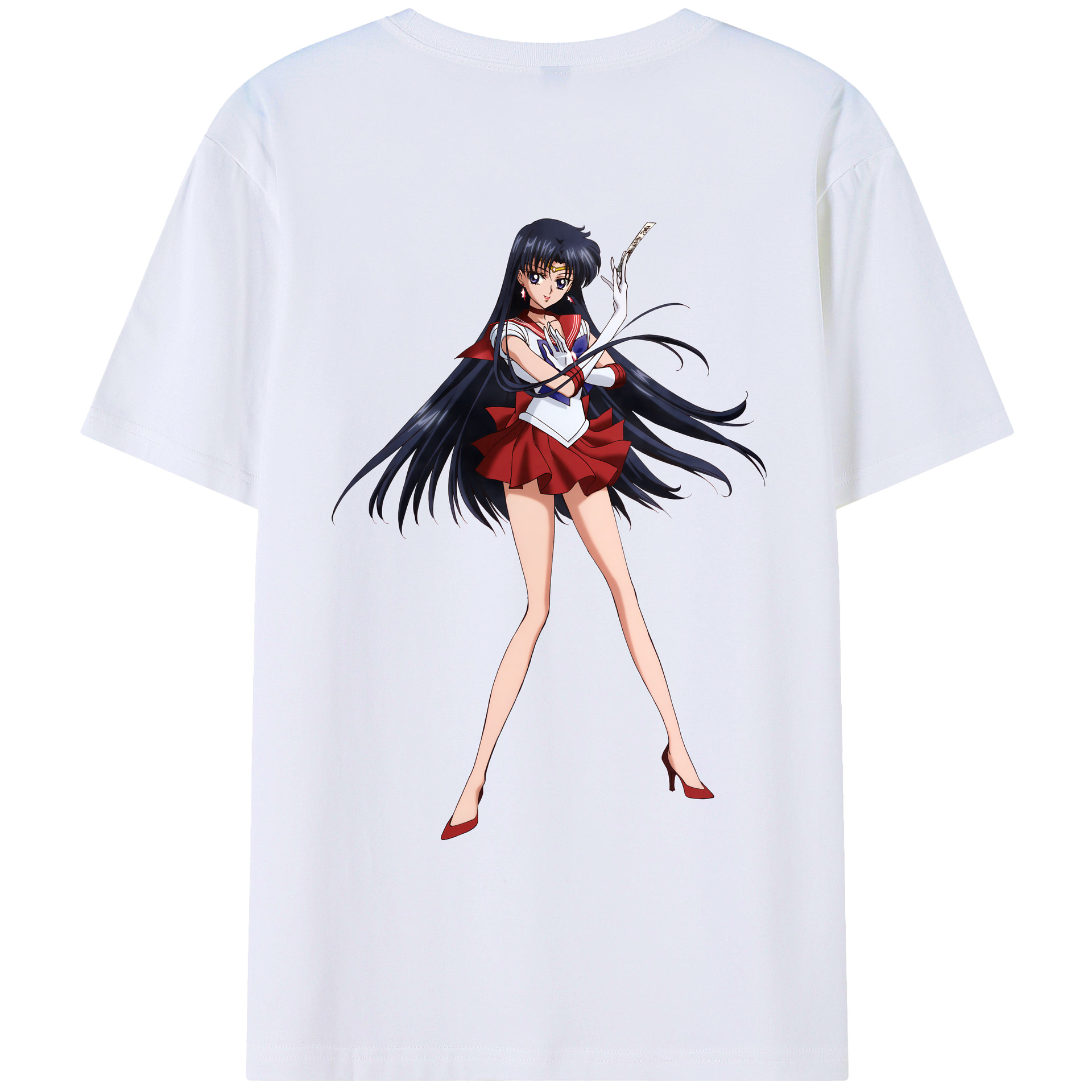 （画像用） 美少女戦士セーラームーン 火野レイ ひの レイ Sailor Moon Hino Rei （セーラーマーズ,Sailor Mars） レディース半袖Tシャツ(バックプリント)