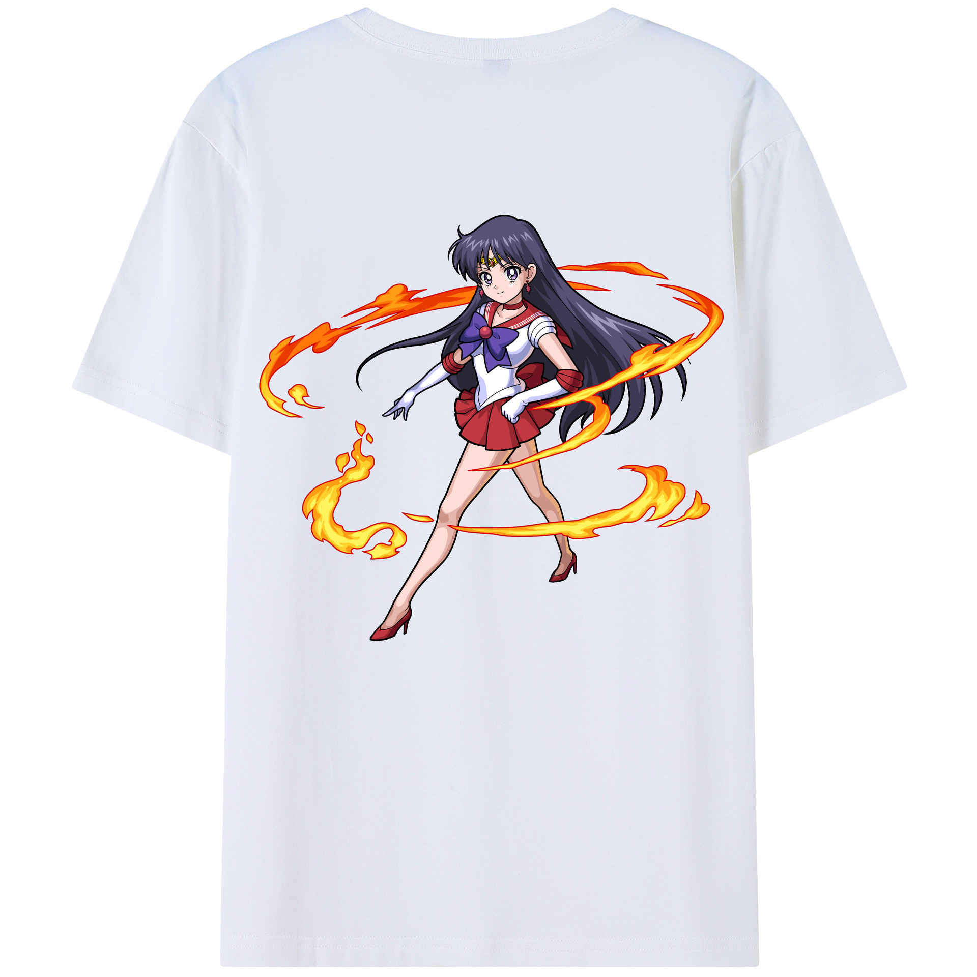 （画像用） 美少女戦士セーラームーン 火野レイ ひの レイ Sailor Moon Hino Rei （セーラーマーズ,Sailor Mars） レディース半袖Tシャツ(バックプリント)