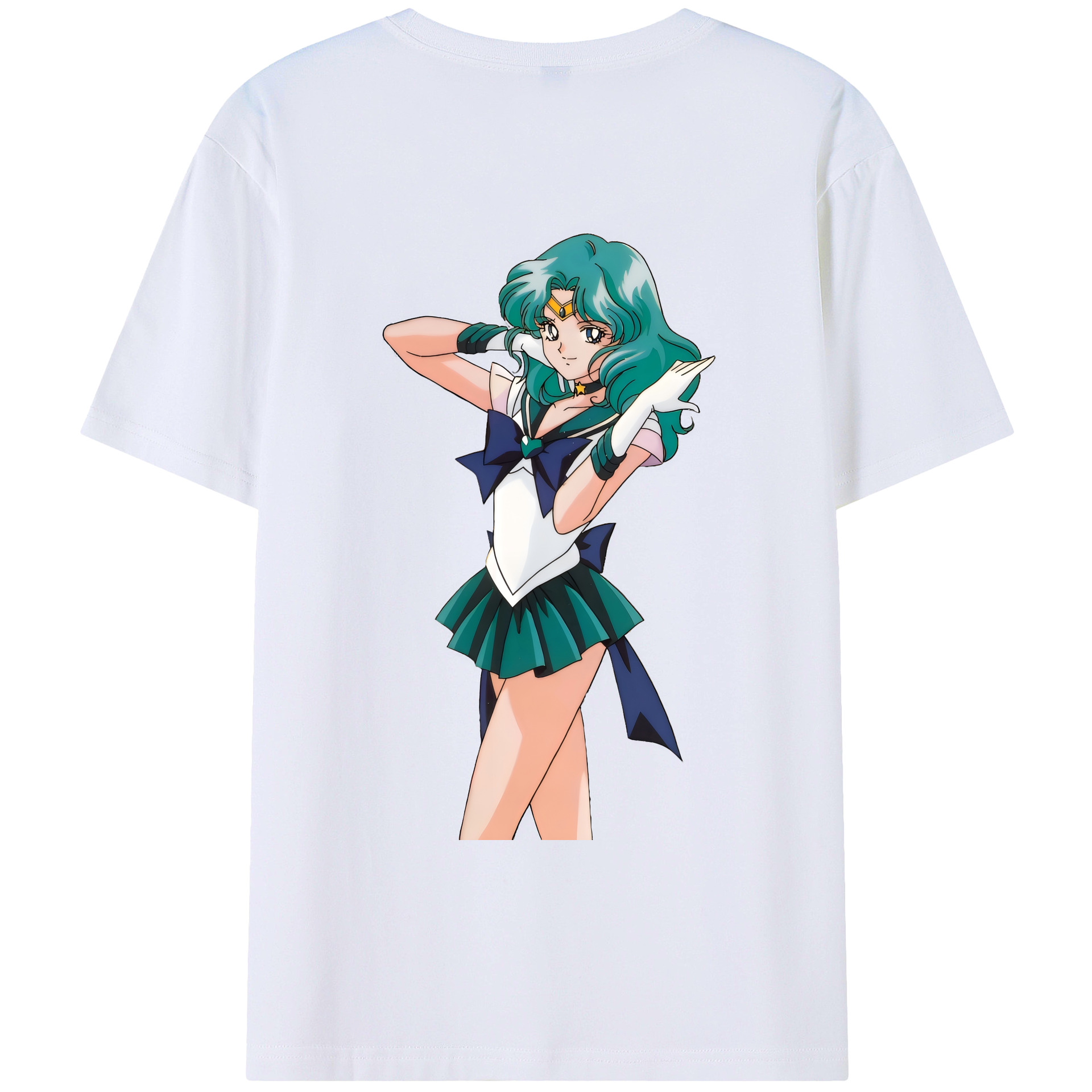 （画像用） 美少女戦士セーラームーン 海王 みちる（かいおう みちる） Sailor Moon Kaiou Michiru レディース半袖Tシャツ(バックプリント)