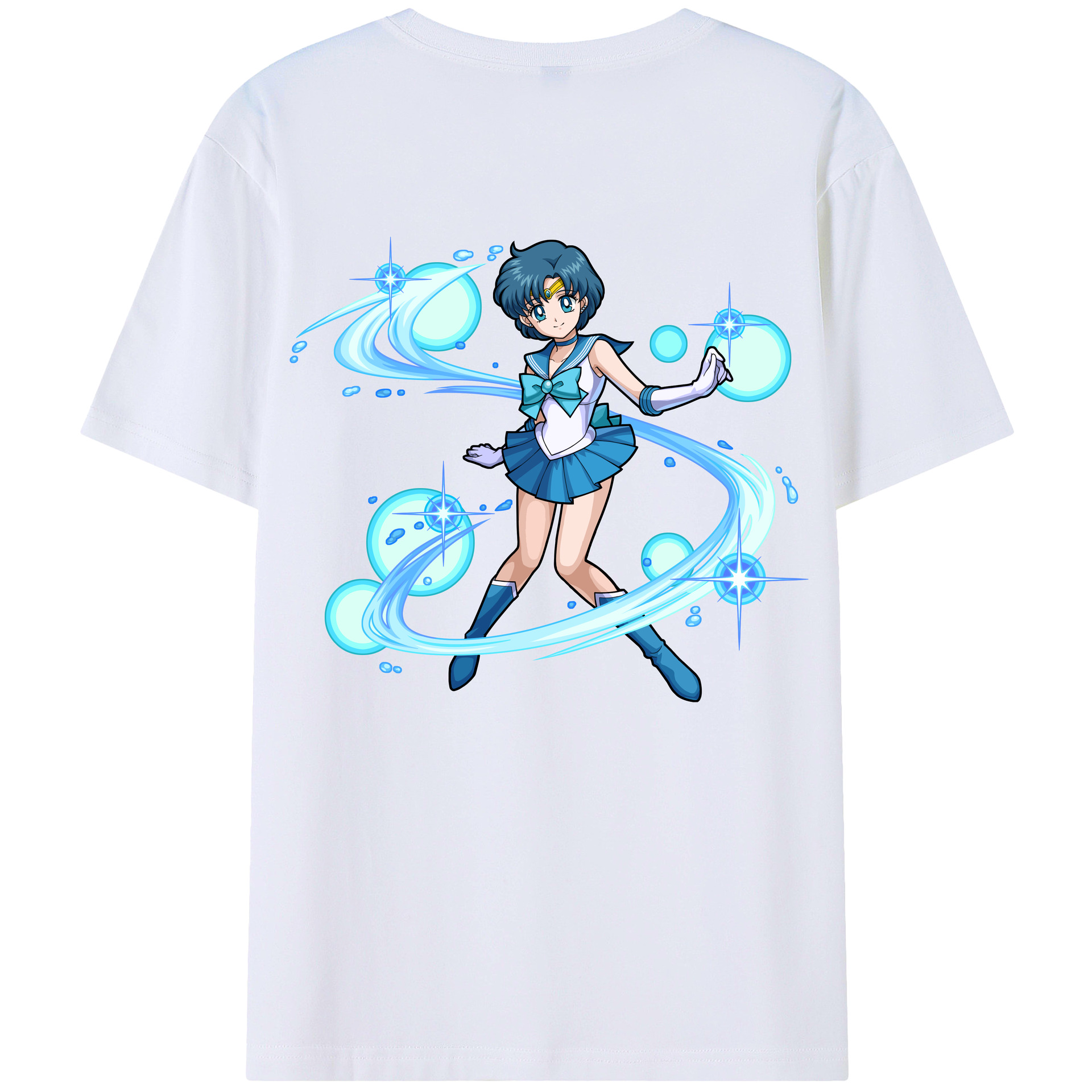 （画像用） 美少女戦士セーラームーン 水野 亜美 みずの あみ Sailor Moon Mizuno Ami レディース半袖Tシャツ(バックプリント)