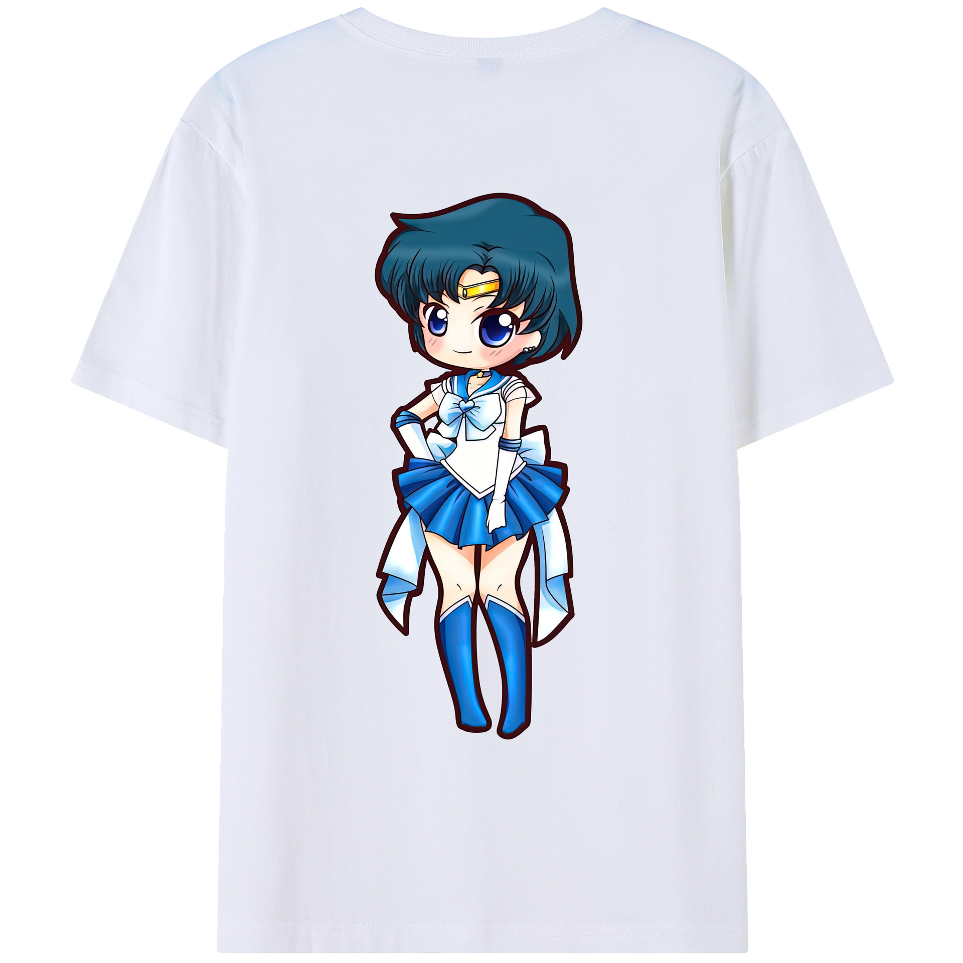 （画像用） 美少女戦士セーラームーン 水野 亜美 みずの あみ Sailor Moon Mizuno Ami レディース半袖Tシャツ(バックプリント)